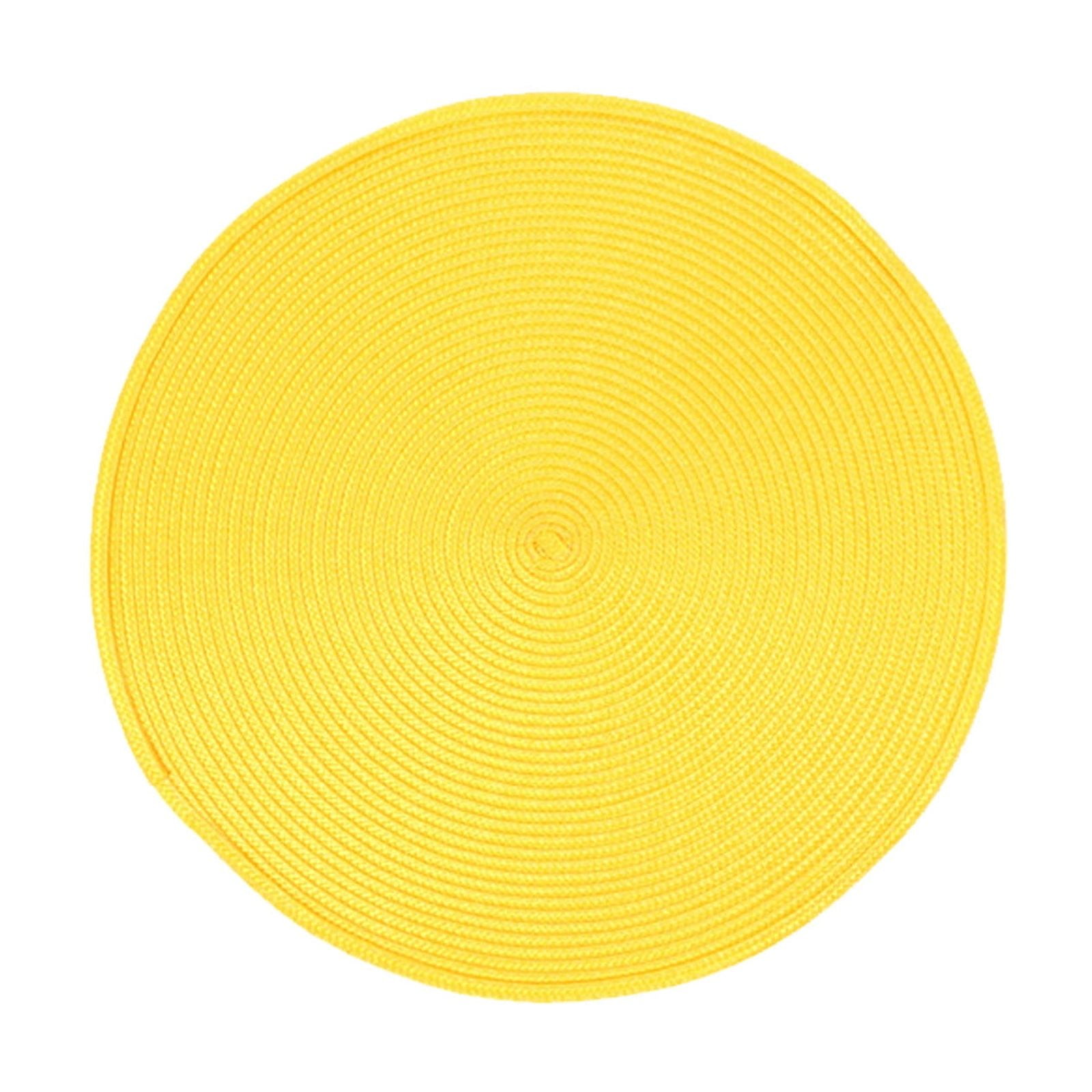 Round Braided Placemats Table Mats for Dining Tables Woven Washable Non-Slip Place mats 15 inch B