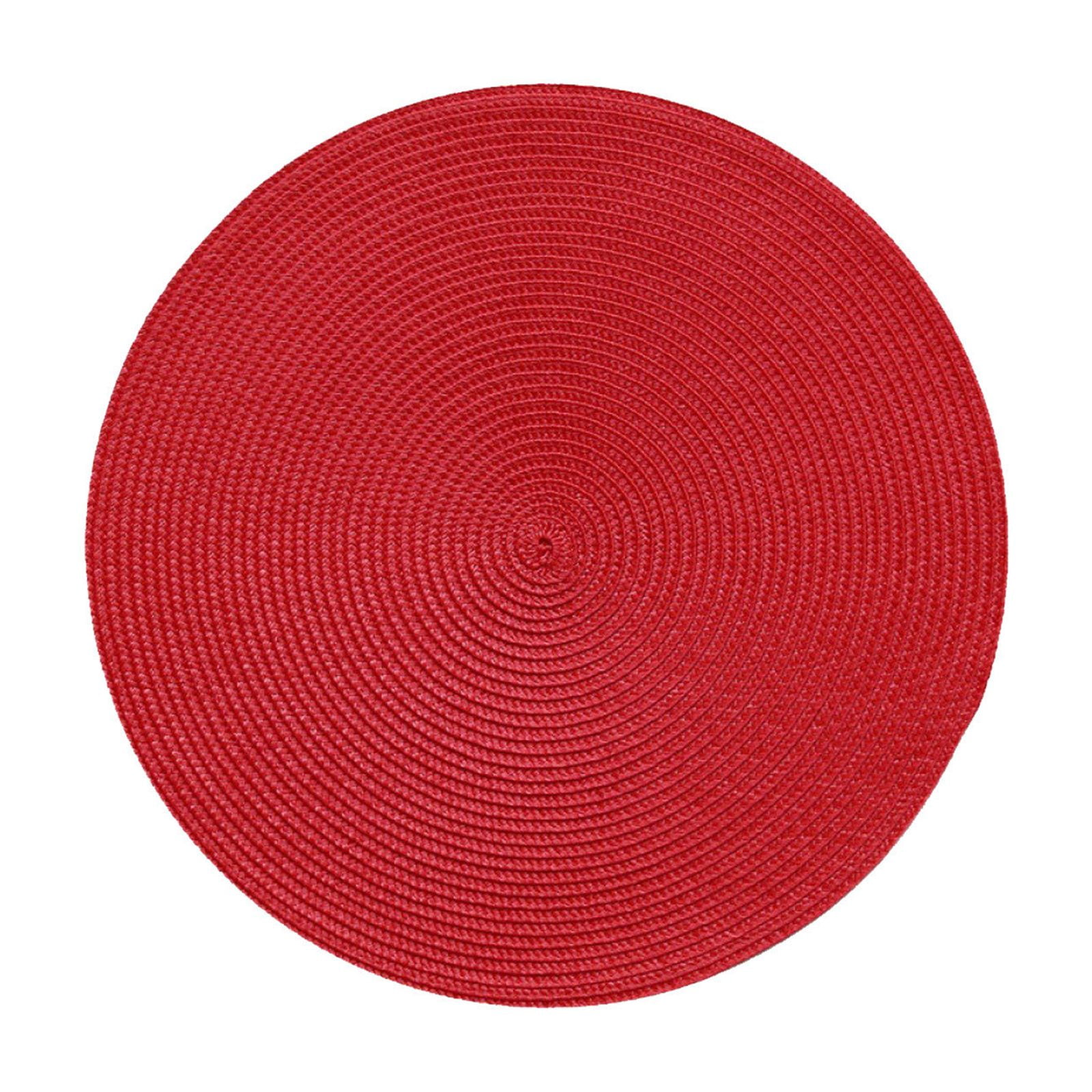 Round Braided Placemats Table Mats for Dining Tables Woven Washable Non-Slip Place mats 15 inch C
