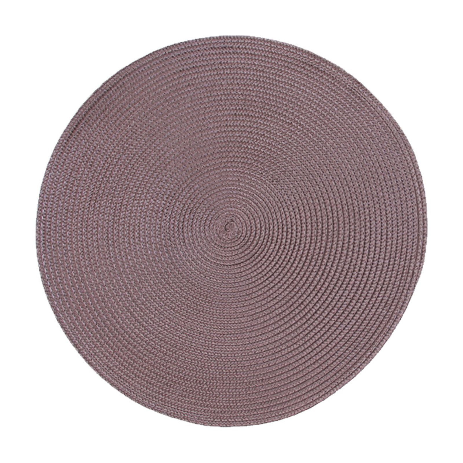 Round Braided Placemats Table Mats for Dining Tables Woven Washable Non-Slip Place mats 15 inch D