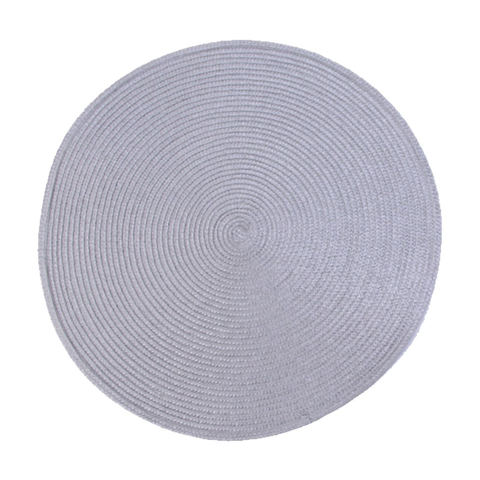 Round Braided Placemats Table Mats for Dining Tables Woven Washable Non-Slip Place mats 15 inch E