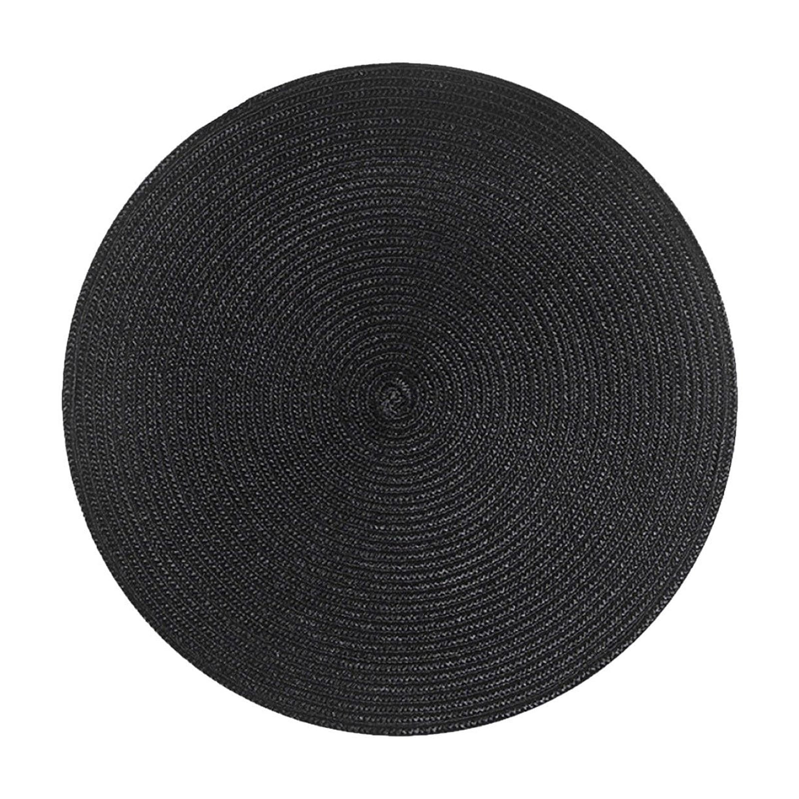 Round Braided Placemats Table Mats for Dining Tables Woven Washable Non-Slip Place mats 15 inch F