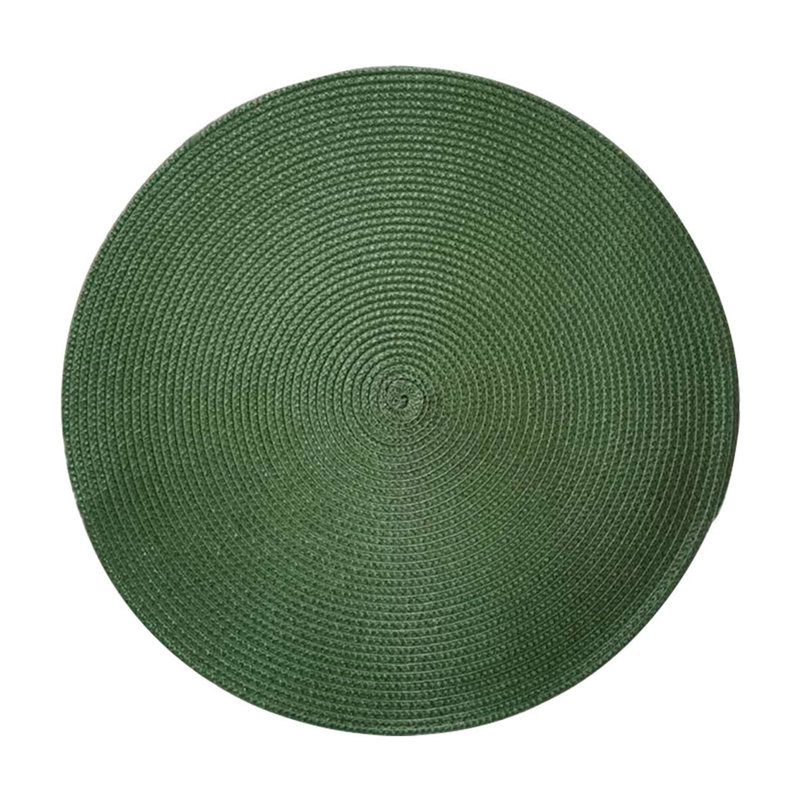 Round Braided Placemats Table Mats for Dining Tables Woven Washable Non-Slip Place mats 15 inch J