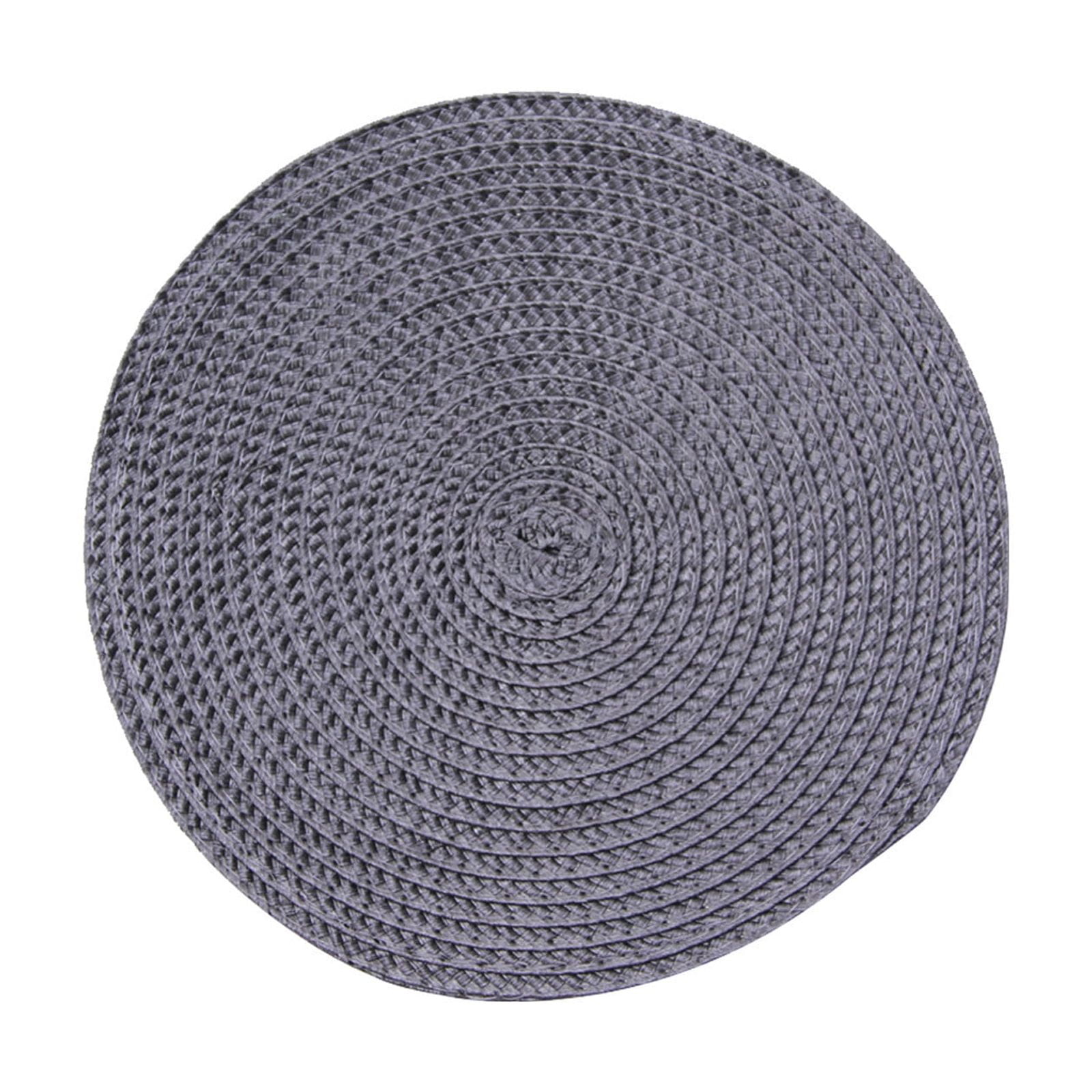 Round Braided Placemats Table Mats for Dining Tables Woven Washable Non-Slip Place mats 15 inch L