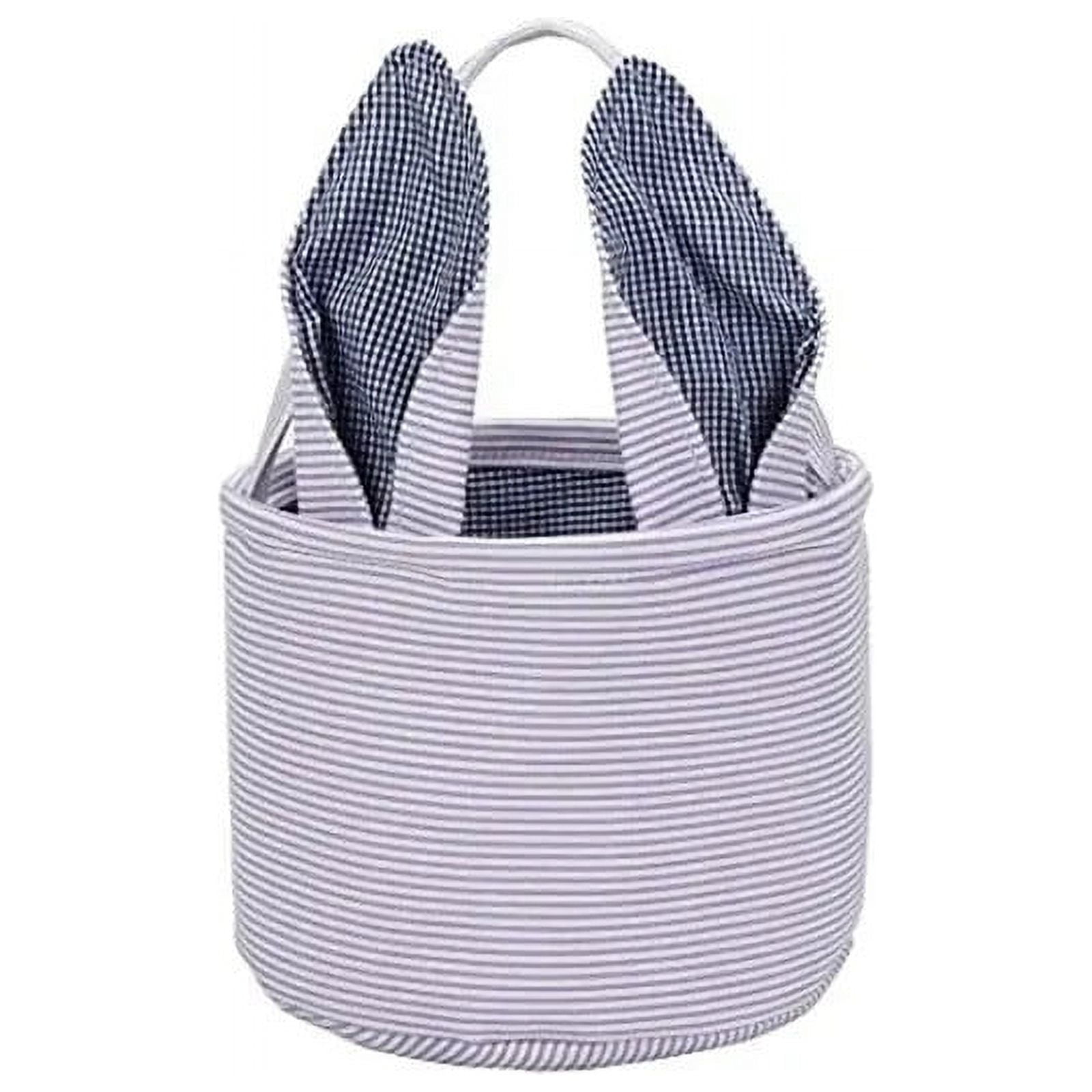 Cute Personalized Easter Bunny Basket for Kids - Serviceable Plastic Easter Egg Hunt Gift Basket, Ages 3-8 7.5×9 in Purple