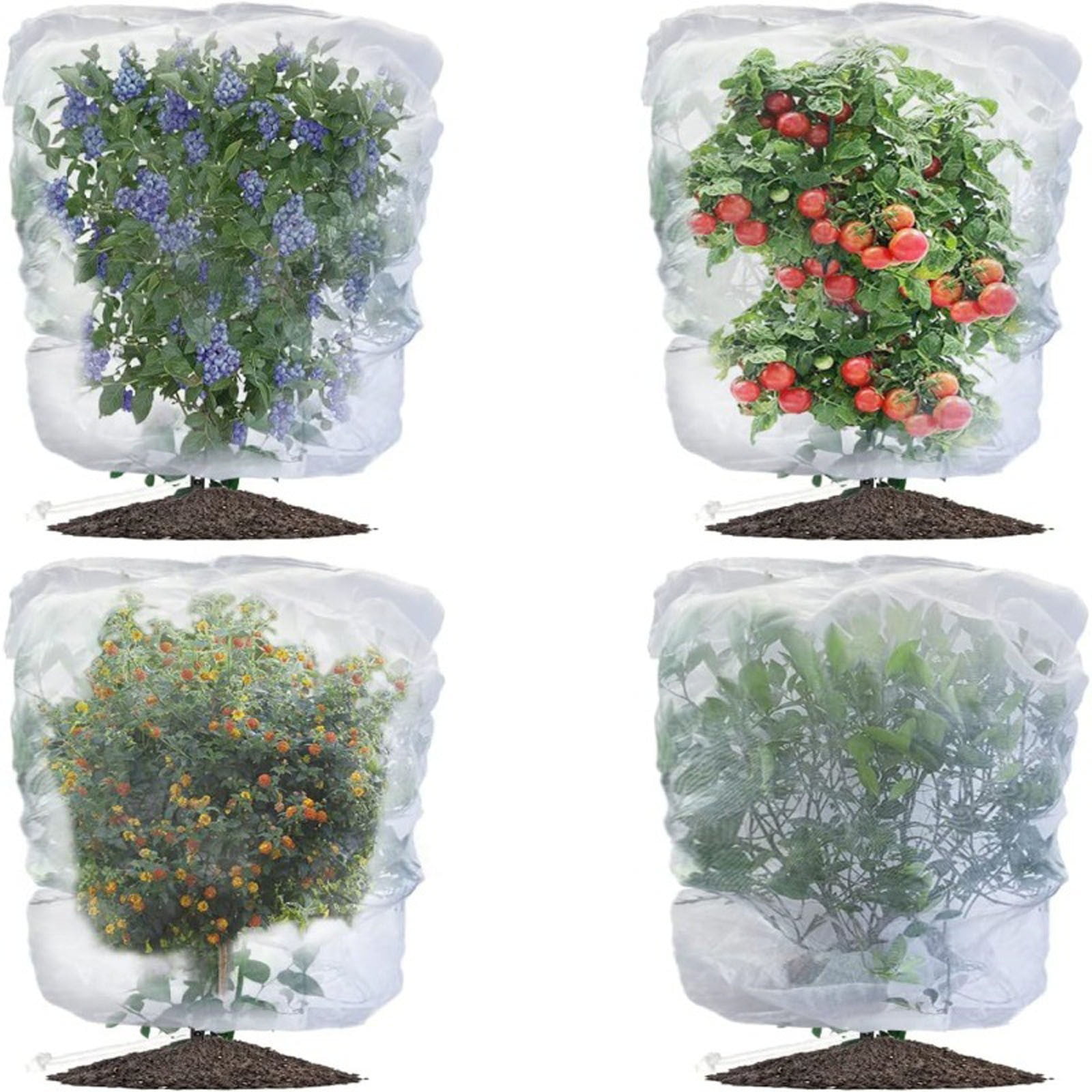 1 Pack Garden Mesh Netting for Plants, 19.7 x 29.5 Inch Insect Bird Barrier Netting Mesh with Drawstring, Tomato Plant Cover Fruits Tree Netting Bags Protection for Vegetables 39.4" x 59" 1 Pack