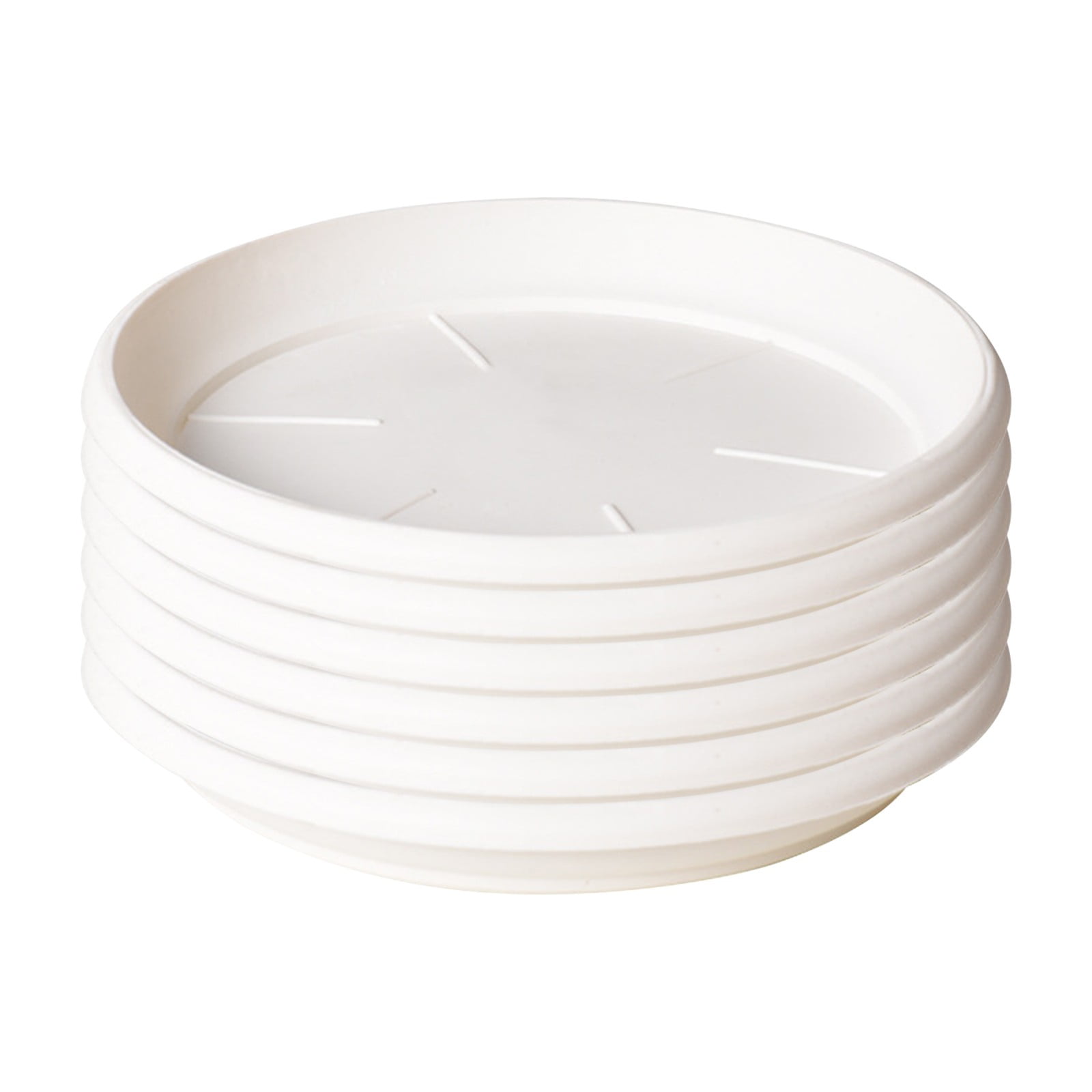 6 Pack Plant Saucer Tray 3.6 inch, Heavy Duty Plastic Pot Plant Drip Trays Saucers for Indoors Outdoor, Plant Water Tray for Planters 4.7" White