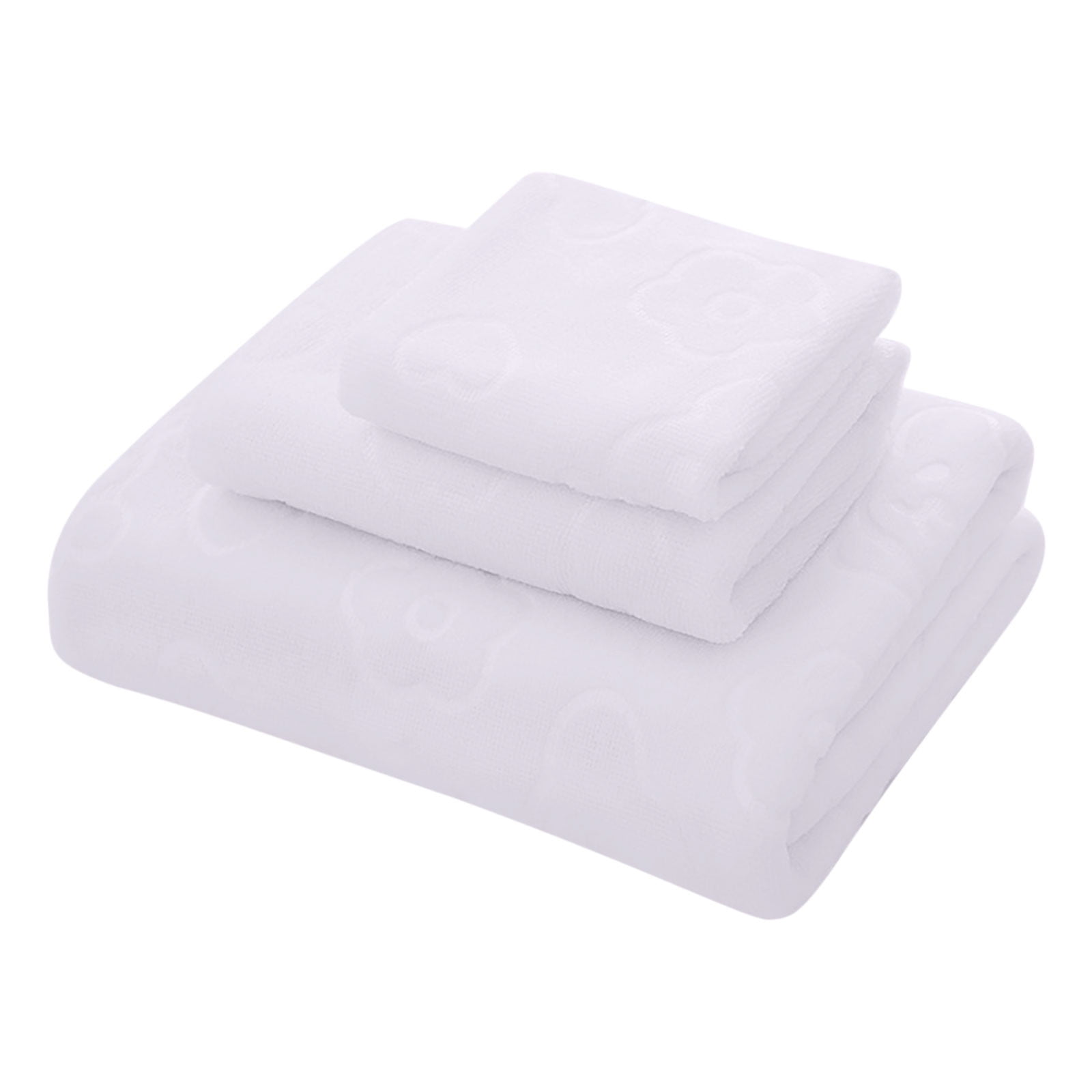 Bath Towels 3 Pack Cotton Bathroom Set,Contains a Bath Towels 28*56",a Hand Towels 12*12",a Face Towels 12*28",Soft Compact & Lightweight,for Gym Camp Beach and Daily Use White