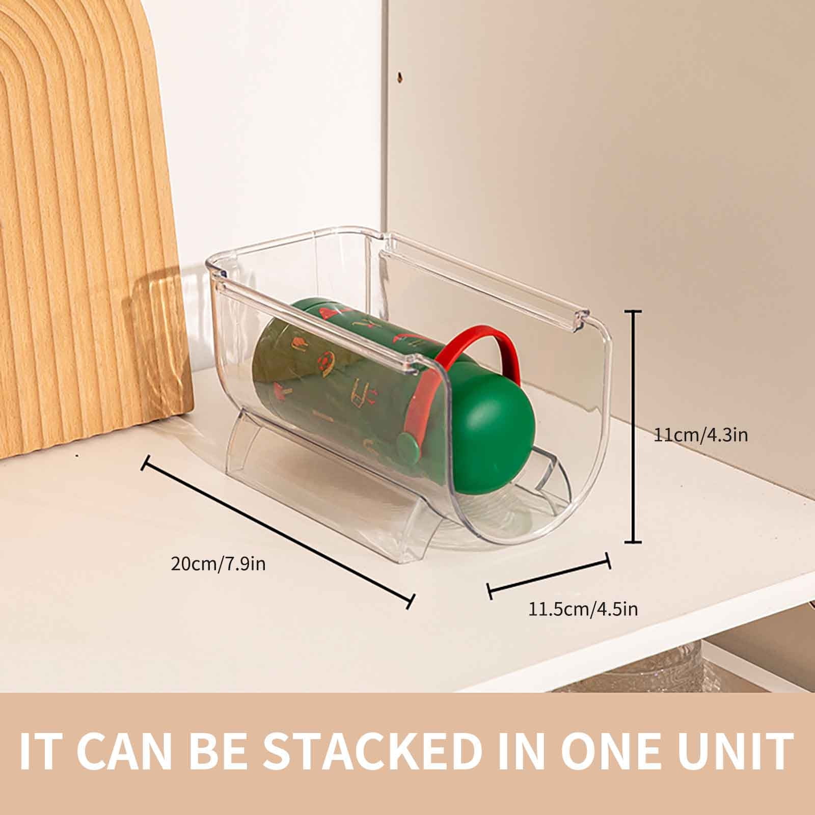 Wine Rack Water Bottle Organizer Sodas Can Organizer,Stackable Cabinet Organizer Bottle Plastic Water Bottle Holder Can Organizer for Countertop,Table Top,Pantry,Fridge A