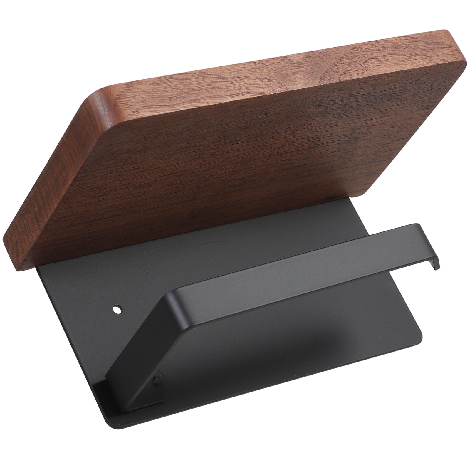 WHAMVOX Solid Wood Toilet Paper Holder Stand with Storage Shelf Bathroom Tissue Rack Organizer
