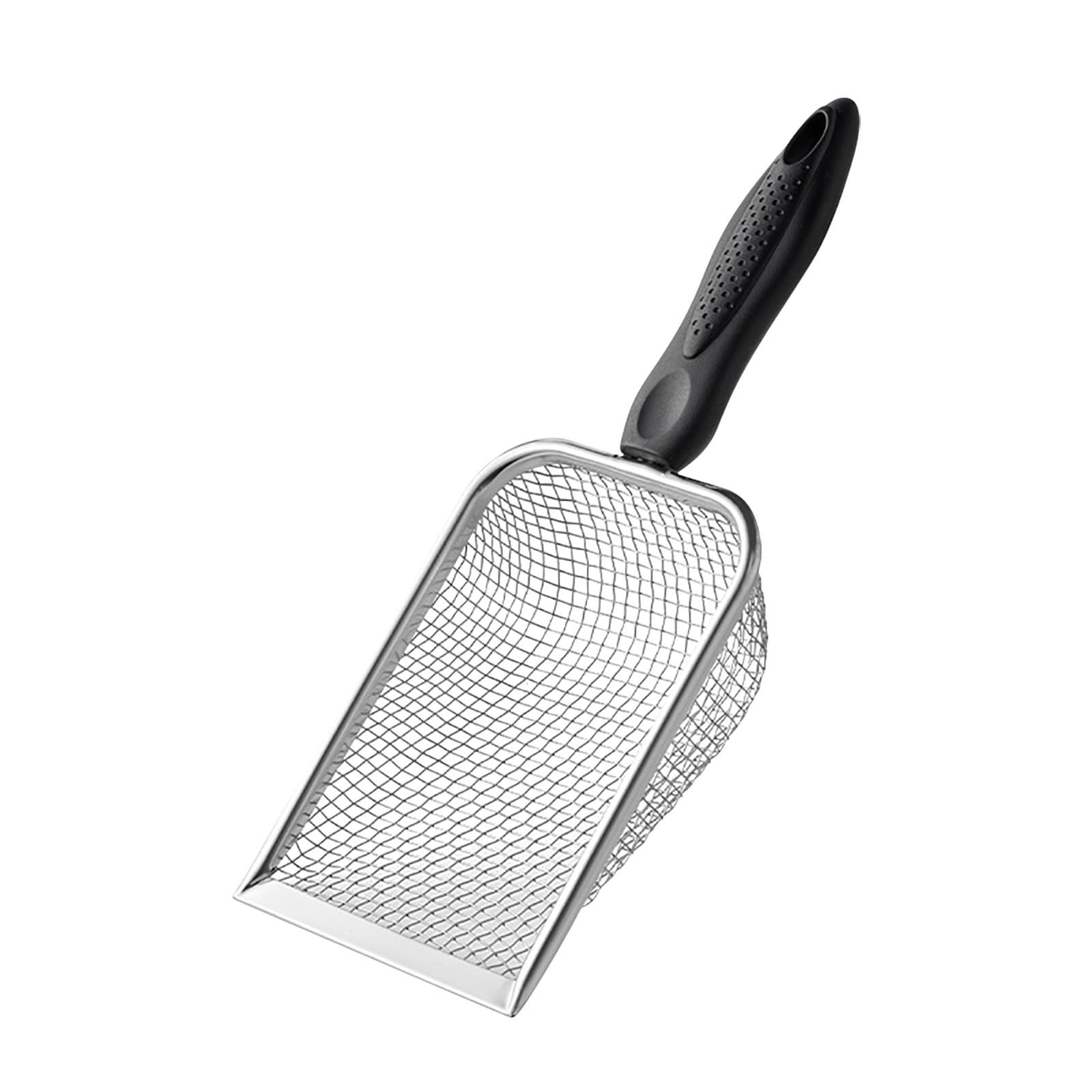 Beach Mesh Shovel for Shell Collecting, Kids Filter Sand Scooper for Picking Up Shells, Shark Tooth Sifter Dipper for Boys and Girls Black