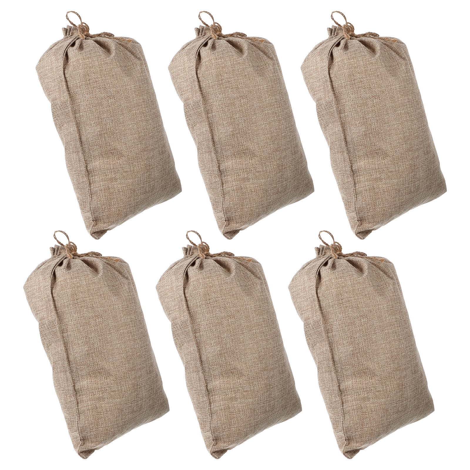 WHAMVOX 6 Pcs Vegetable Bags for Storage Small Burlap Food Jute Tote Khaki