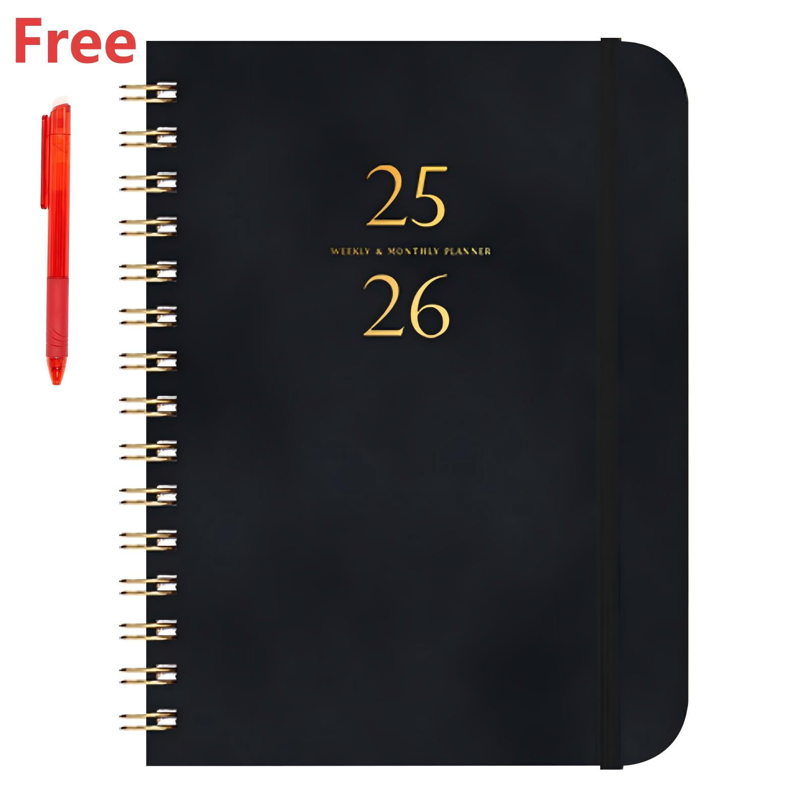 2025-2026 Planner, Academic Planner 2025-2026 from July 2025, June 2026, Weekly & Monthly Planner Spiral Bound with 12 Monthly Tabs Black