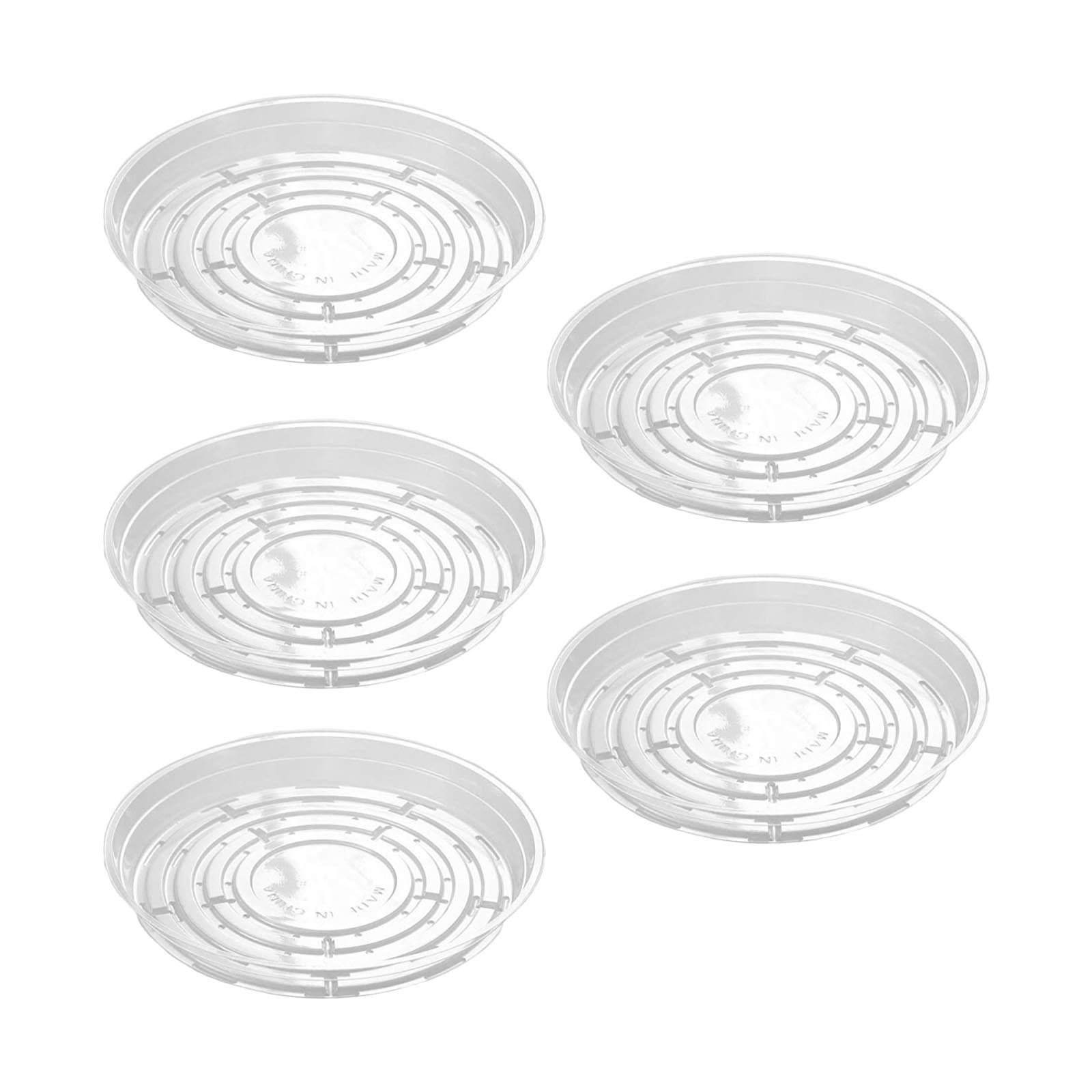 5 Pack Clear Plastic Plant Saucers Drip Trays Plant Plate Dish for Indoor Planters Flower Pots, 10 inch B