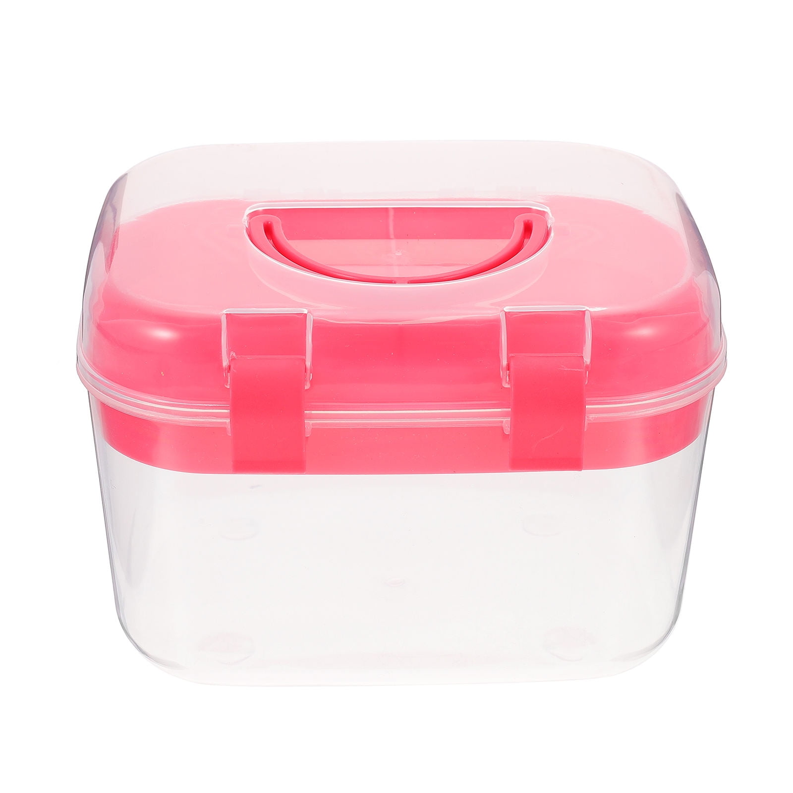 HOOWIFFY Plastic Sewing Box Red Large Capacity Double Layer Organizer for Home and Office Use with Design