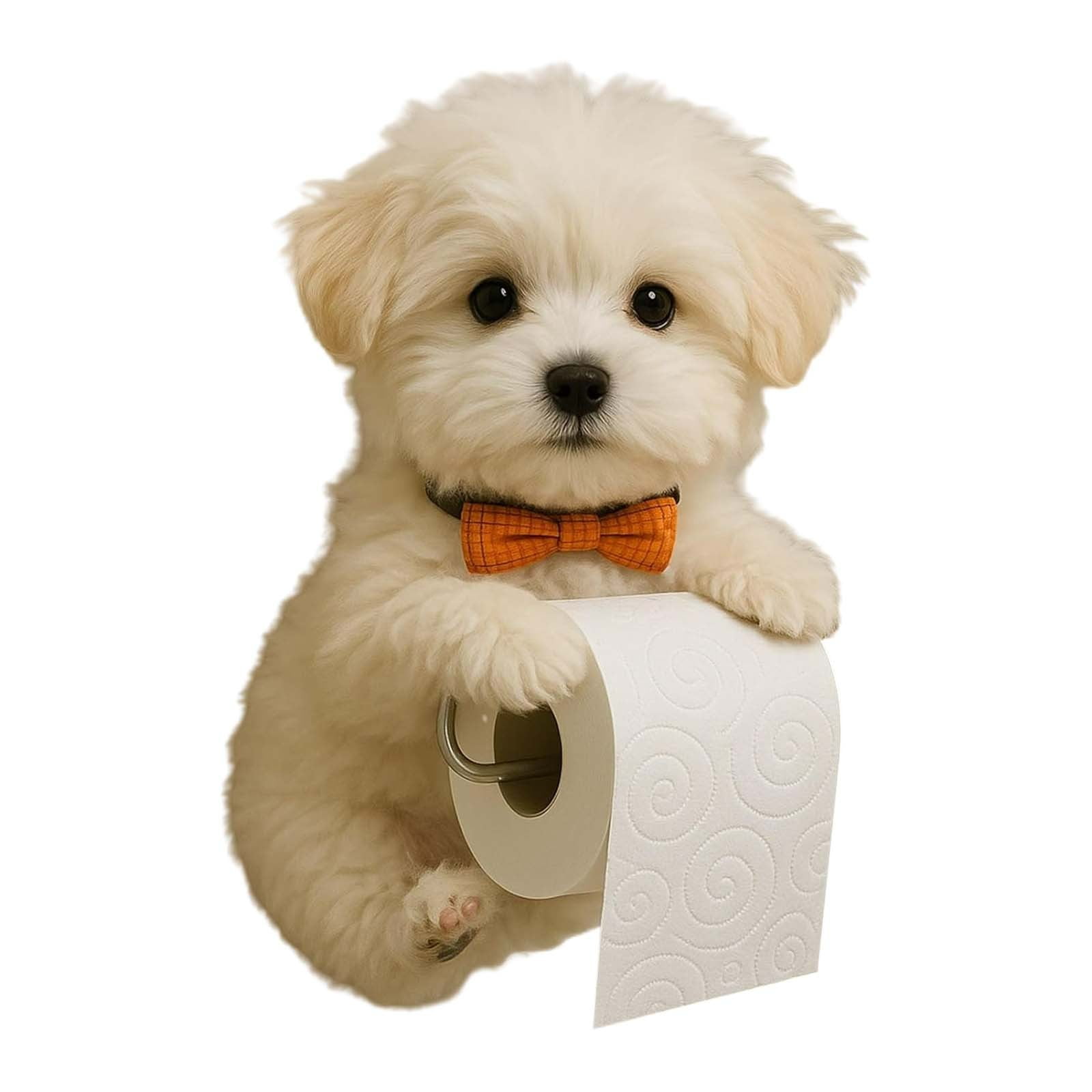 Dogs Toilet Roll Holder Series, 3D Resin Cute Dog Towel Rack, Wall Mouted Toilets Paper Storage Dispenser for Home Bathroom Kitchen C