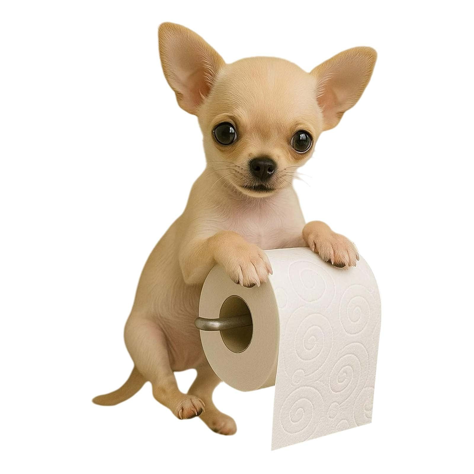 Dogs Toilet Roll Holder Series, 3D Resin Cute Dog Towel Rack, Wall Mouted Toilets Paper Storage Dispenser for Home Bathroom Kitchen F