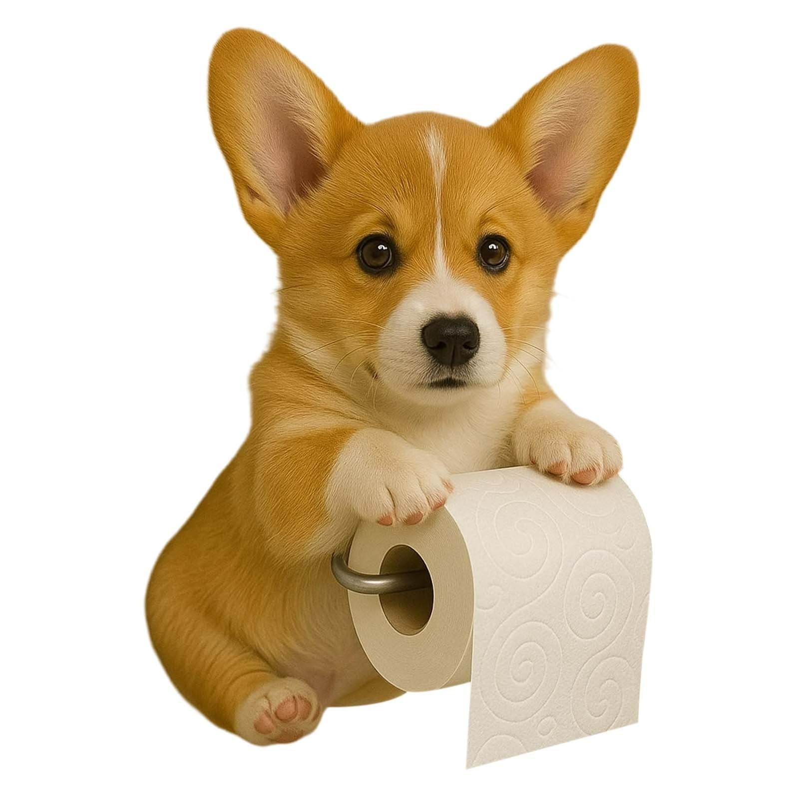 Dogs Toilet Roll Holder Series, 3D Resin Cute Dog Towel Rack, Wall Mouted Toilets Paper Storage Dispenser for Home Bathroom Kitchen G