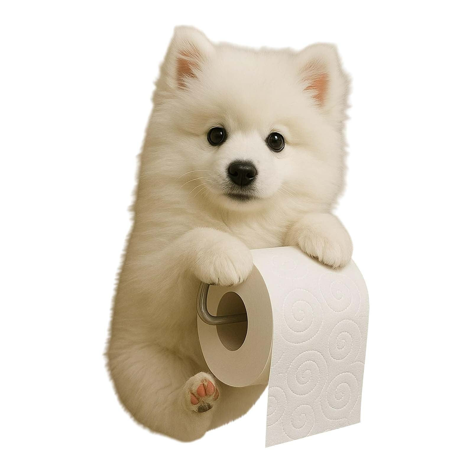 Dogs Toilet Roll Holder Series, 3D Resin Cute Dog Towel Rack, Wall Mouted Toilets Paper Storage Dispenser for Home Bathroom Kitchen I