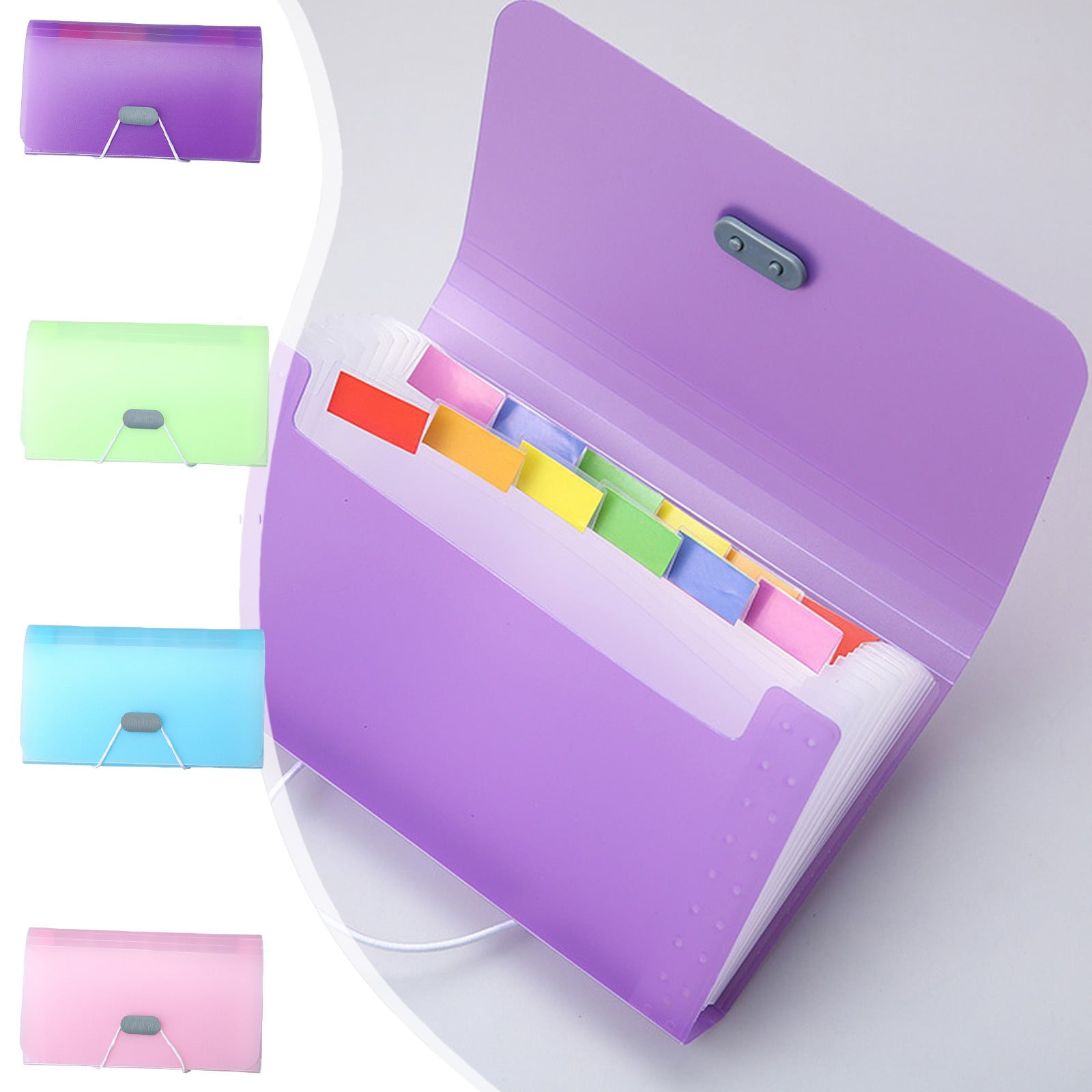 Kdkad A6 Mini Accordion File Organizer - 13 Pocket Portable Receipt Holder with Tabs for Bills, Tickets & Credit Cards (Solid Color)u200bu200b 7×4.2 in Green