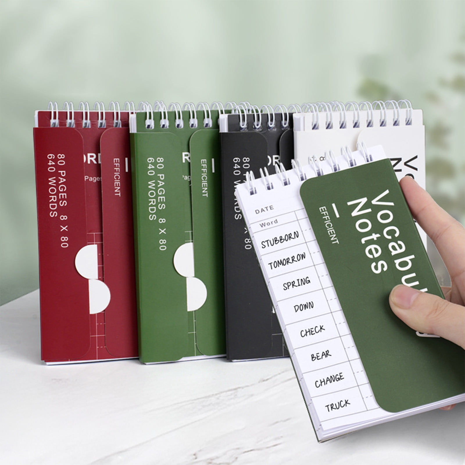 Kdkad Mini Spiral Memo Pads - Pocket-Sized Coil Notebook Set with Ring Binding for Vocabulary, Study Notes & Lists (3x5 inch Travel Notepads)u200bu200b 2.9×5.3 in Red