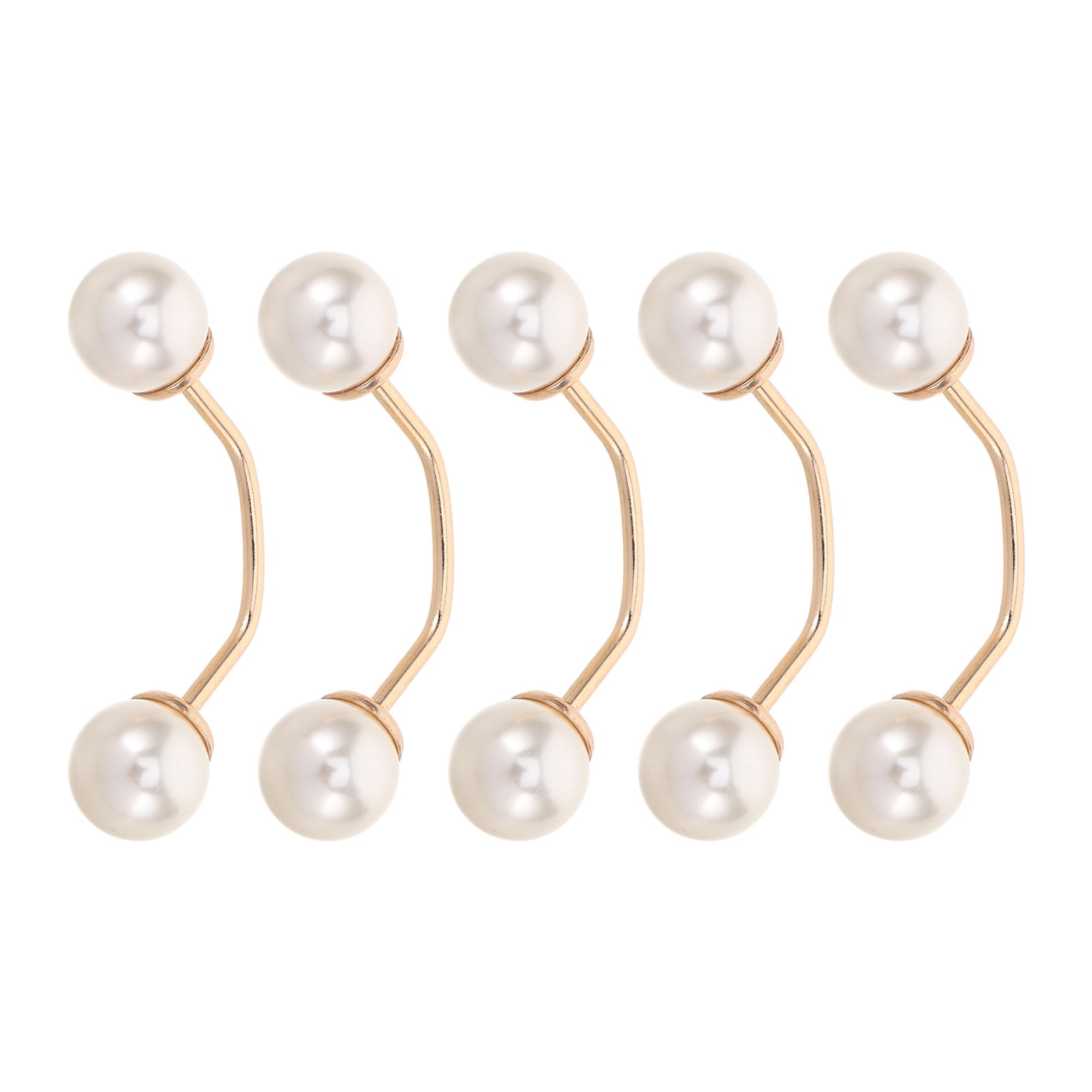 5pcs No Sew Chest Brooch Set with Multi Artificial , Anti Exposure Decorative Pins for Women Shirts