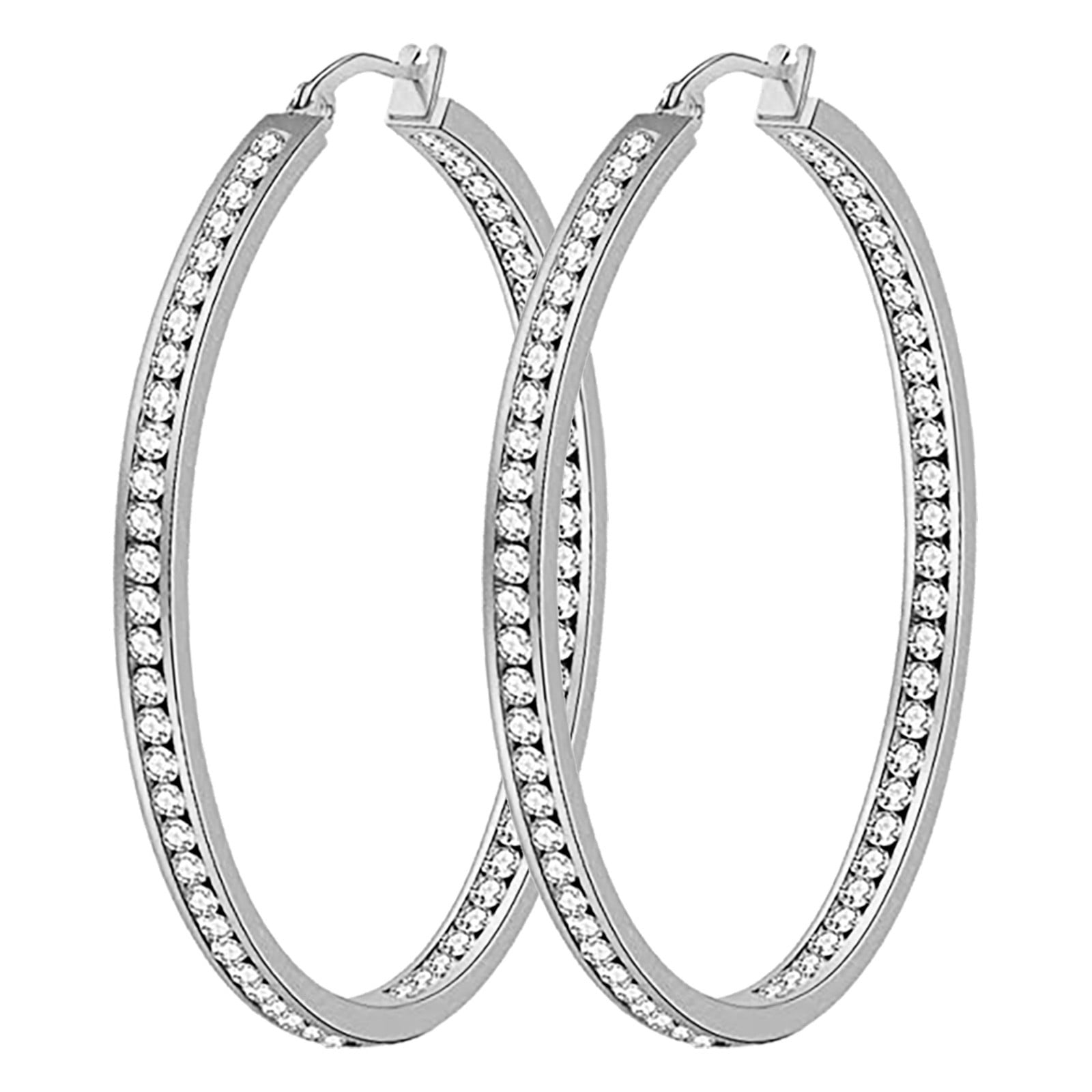 ChmadoxnLarge Hoop, Earrings, Silver, (19'), DTBPRQ50 One Size Silver