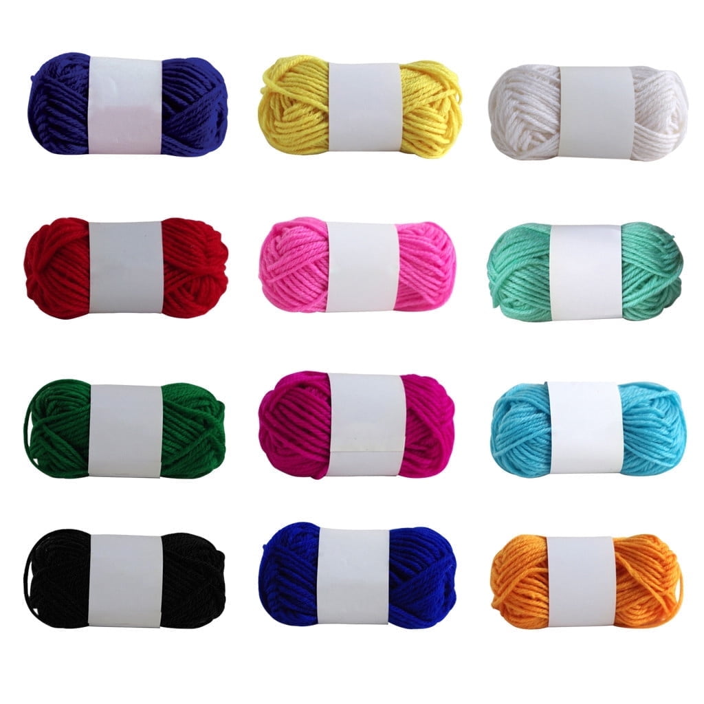 Acrylic Yarn 10g Multicolored Yarn 12 Pieces