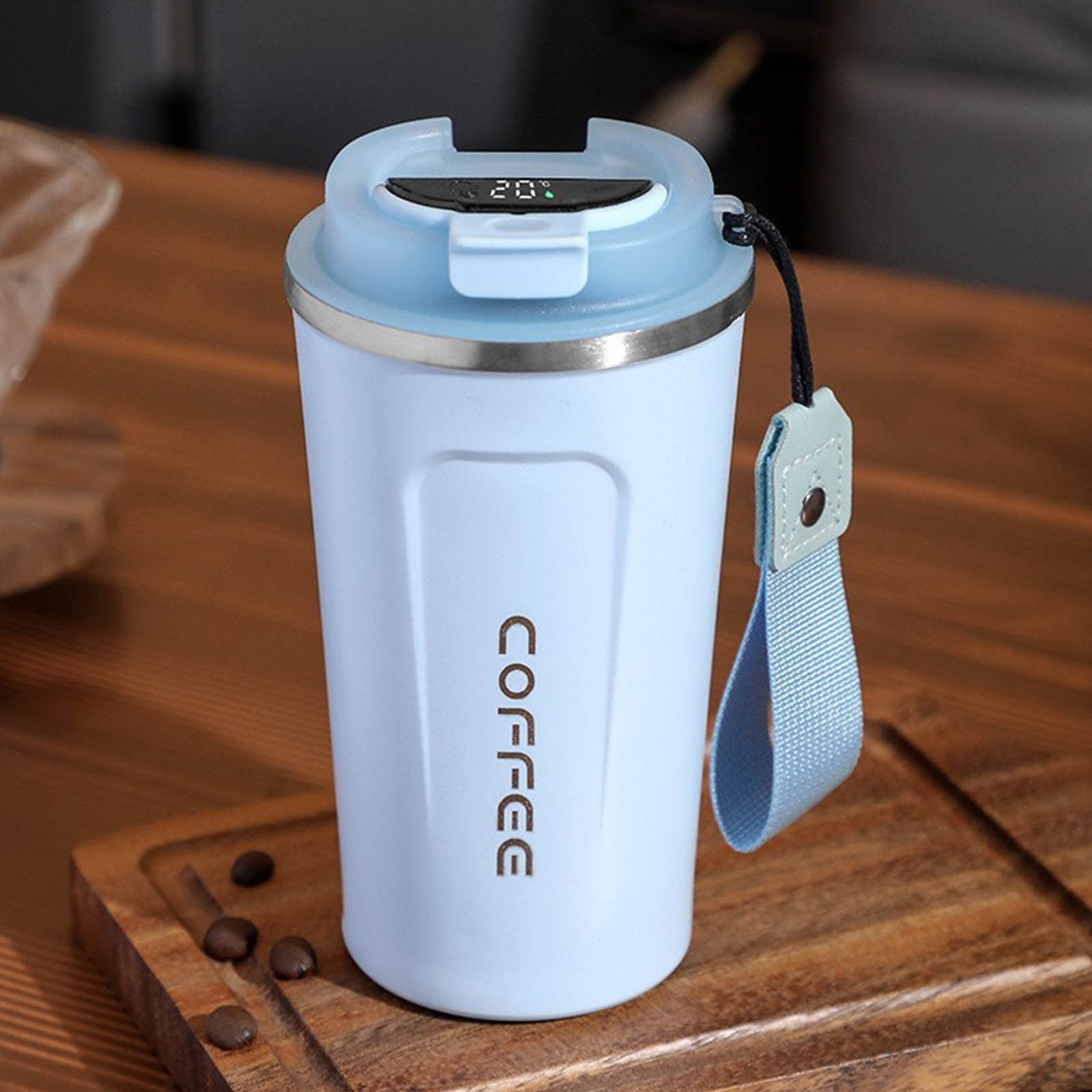 Stainless Steel Vacuum Insulated - Coffee Travel Mug Spill Proof with Lid - Coffee Cups for Keep Hot/Ice Coffee,Tea and Beer Blue