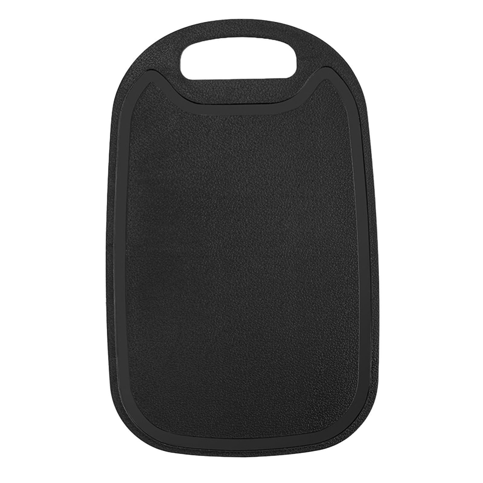 Plastic Cutting Boards for Kitchen Dishwasher Safe, Double-sided Design Extra Large Cutting Board for Meat , Easy Grip Handle, Non-Slip, with Grinding Area 12.8" x 7.8" x 0.1" Black