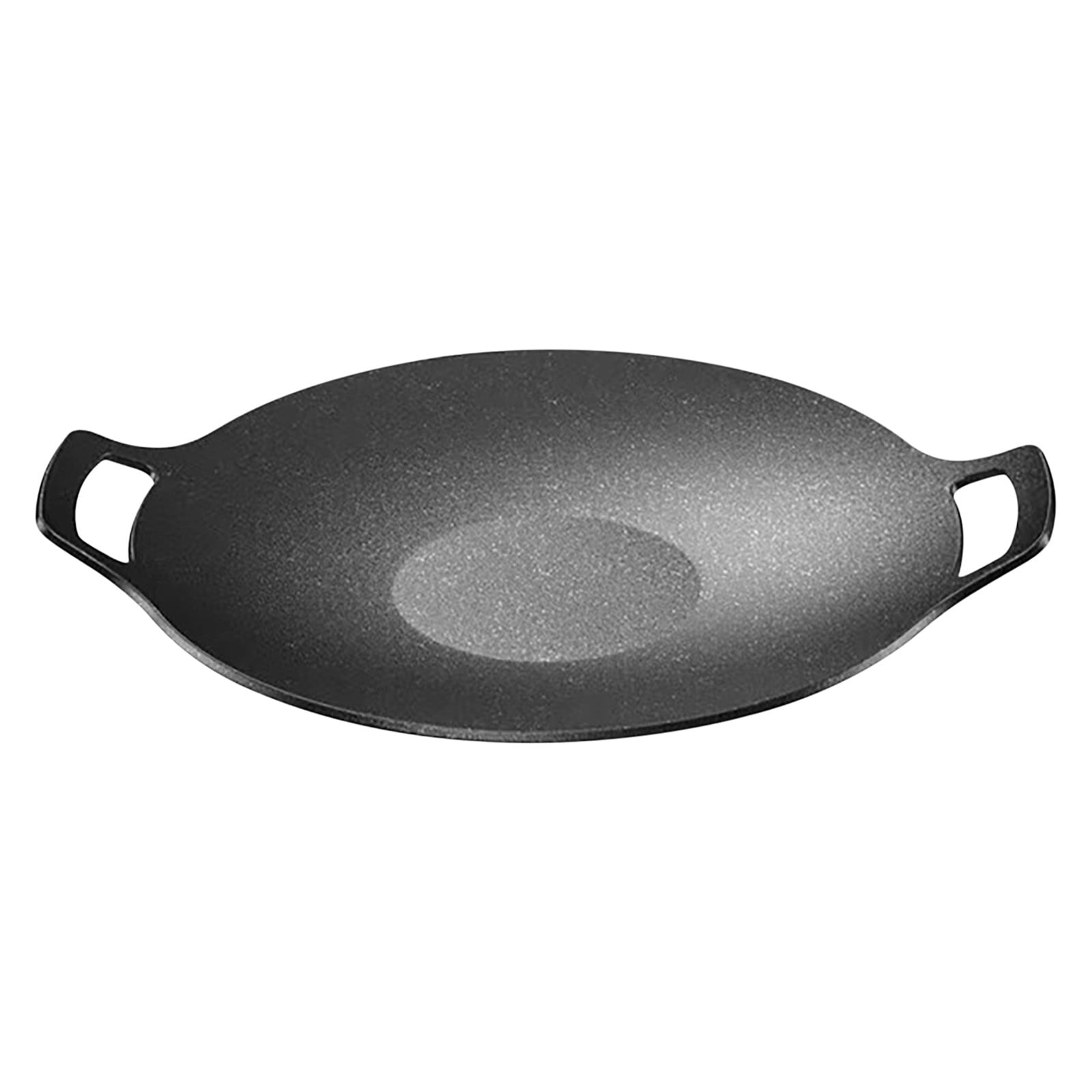 Diameter 10.9 inch Universal Cast Iron Grill Pan, Large Round Cast Iron Pan with Two Handles, Multifunctional Frying Pan 10.9" A