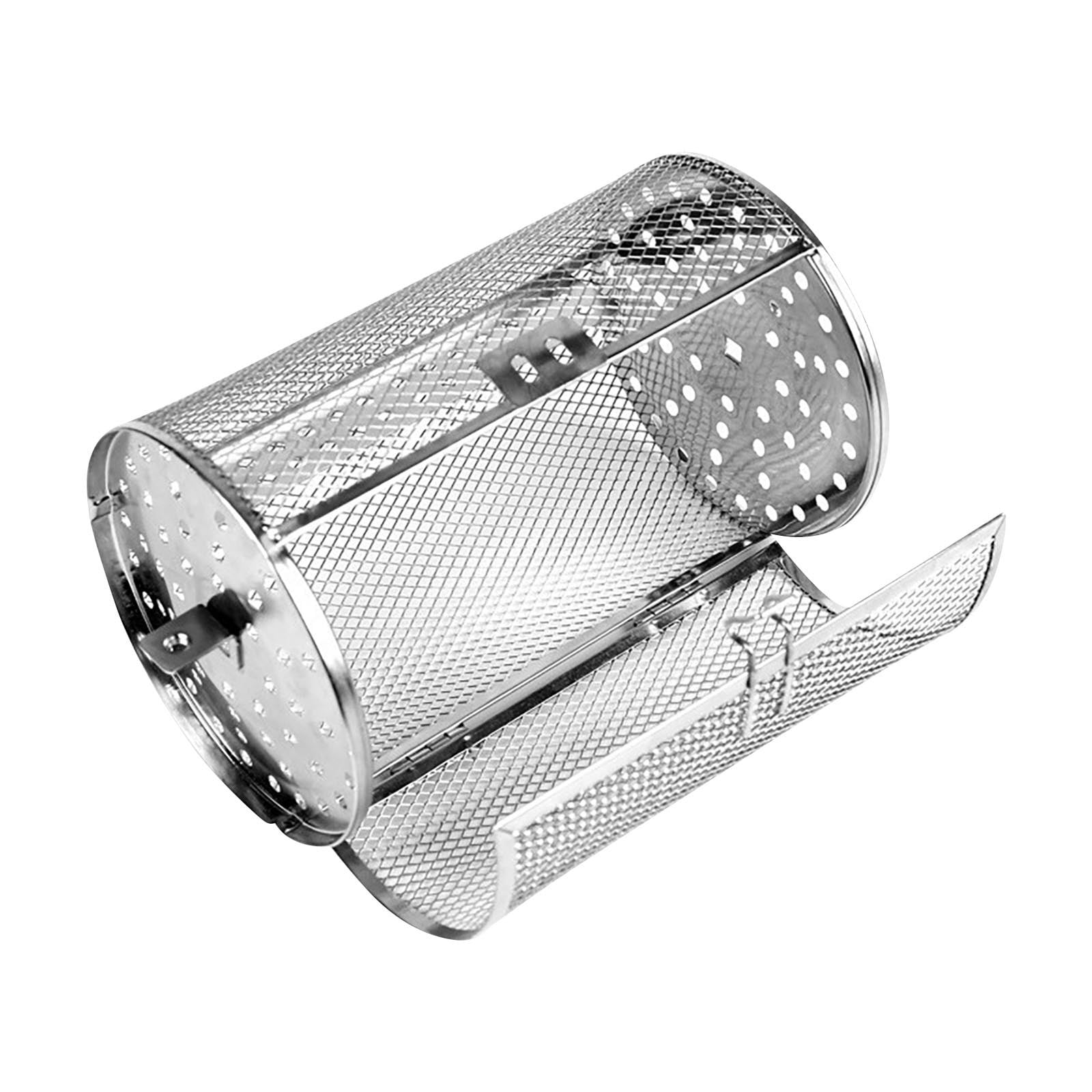 Cylindrical Grill Basket, Net, Grill Cylinder Stainless Steel for Vegetables, Hummingbirds, Grill Roller, Grill Drum, Grill Net, Rotisserie Grill Cage, Basket, Round, BBQ Rolling As Show A