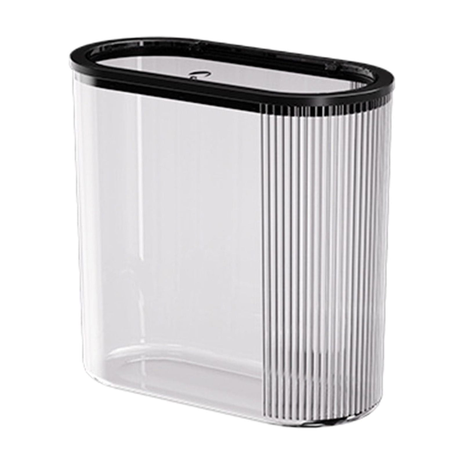 Transparent Trash Can, Bathroom Trash Cans with Lids, Plastic Slim Waste Basket with Press Top Lid, Clear Garbage Can for Bathroom, Bedroom, Kitchen,Home,Office 11.22×11.73×5.62 in Clear
