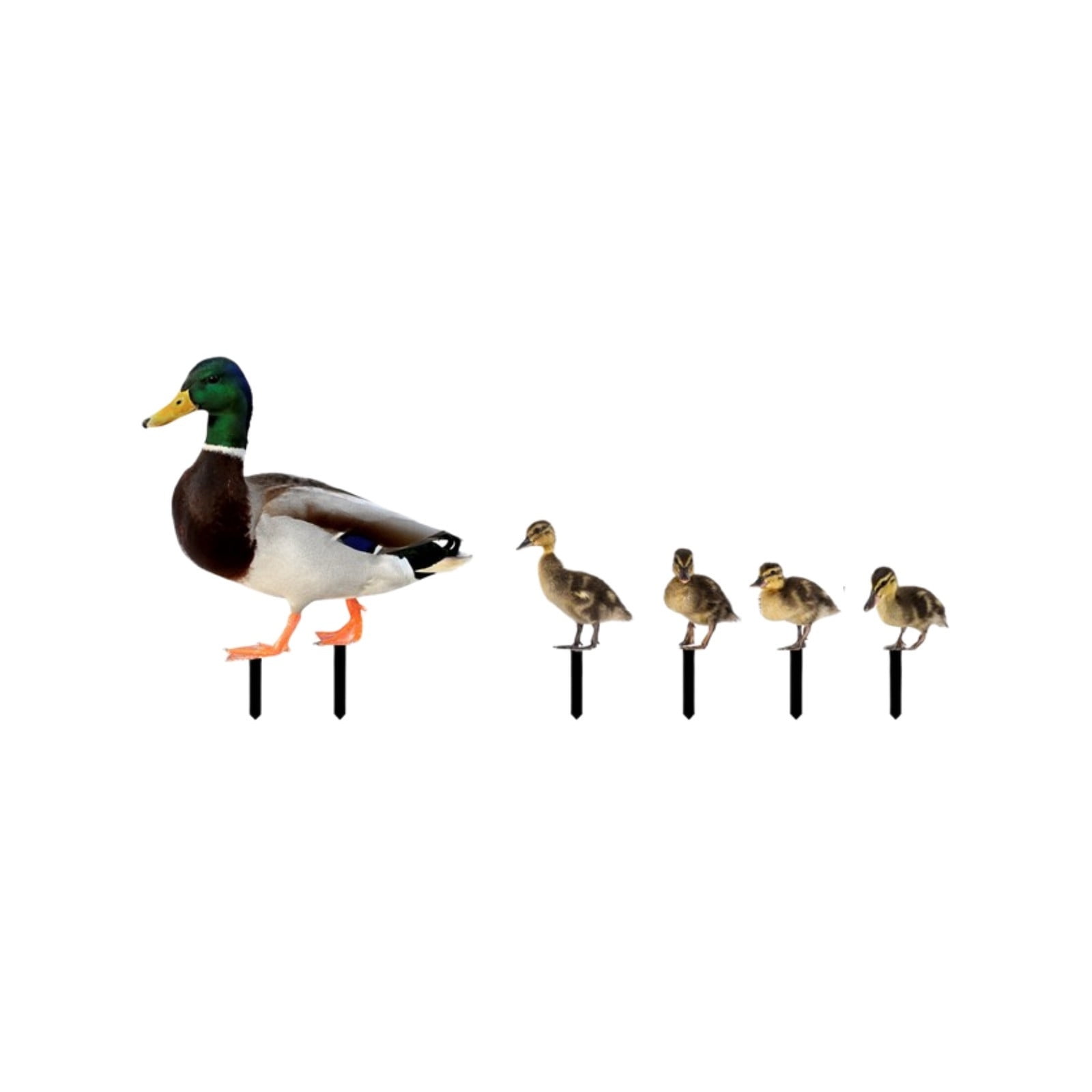 5Pcs Garden Duck Stakes, Three-dimensional, Dual-sided, Yard Sign, Metal Duck Garden Stakes, Yard Art for Lawn Outdoor Decoration Multicolor