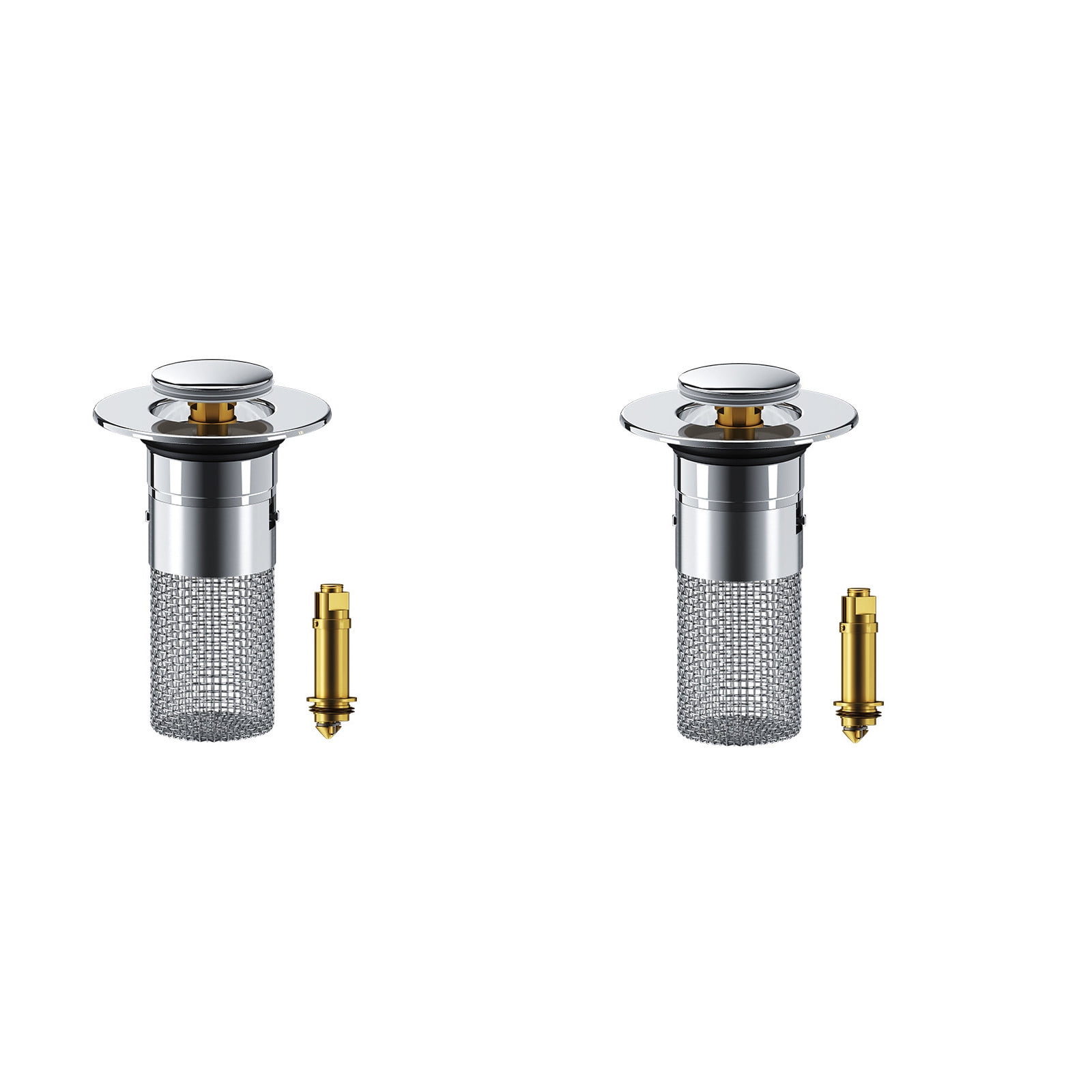 Universal Bathroom Sink Stopper, Basin Sink Drain Strainer, Bathroom Sink Plug with Stainless Steel Hair Catcher on 2 pc A