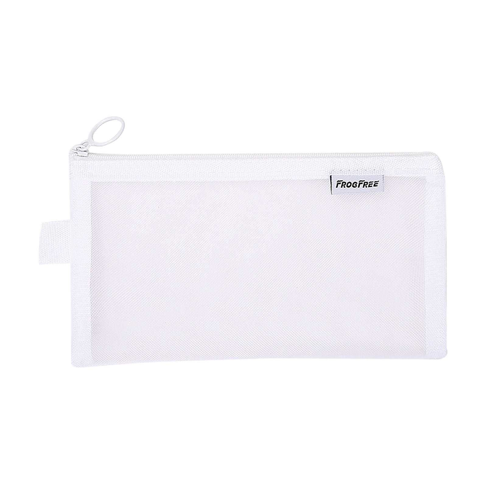 Kdkad Transparent Mesh Pencil Case, Pencil Pouch, Clear Makeup Bags, Nylon Mesh Pen Pouch with Zipper Pencil Case Stationery Storage Bag for Home Office Supplies Cosmetics Travel Accessories 8.3×4.7 in White