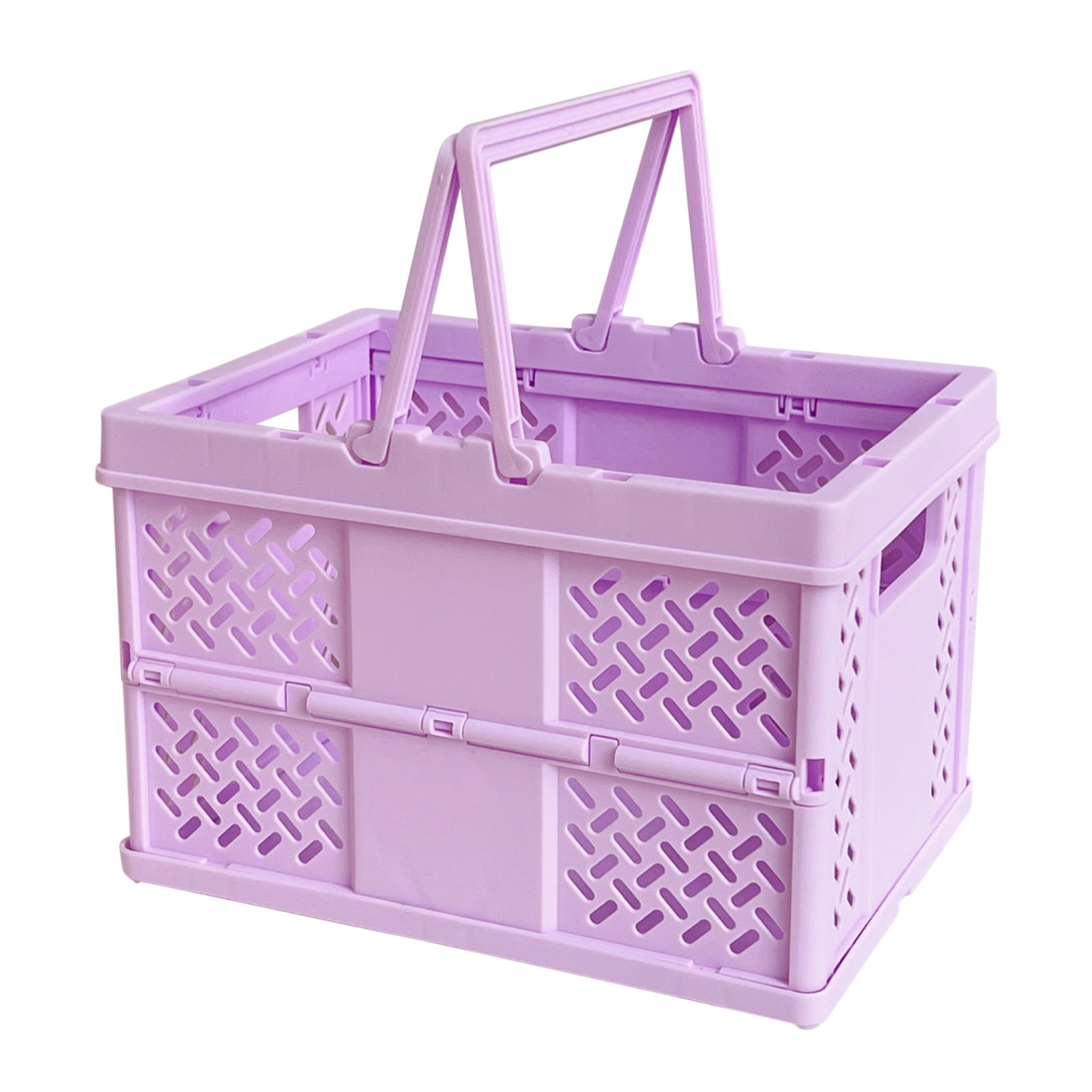 Large Picnic Basket, Collapsible Picnic Basket, Basket With Handle, Beach Picnic Basket, For Home, Kitchen, Camping, Picnic, Beach, Shopping Purple
