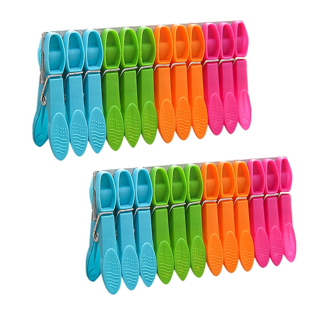 Colorful Plastic Clothespins, Heavy Duty Laundry Clothes Pins Clips with Springs, Air-Drying Clothing Pin Set (24 Pack) 48 Pack Multicolor