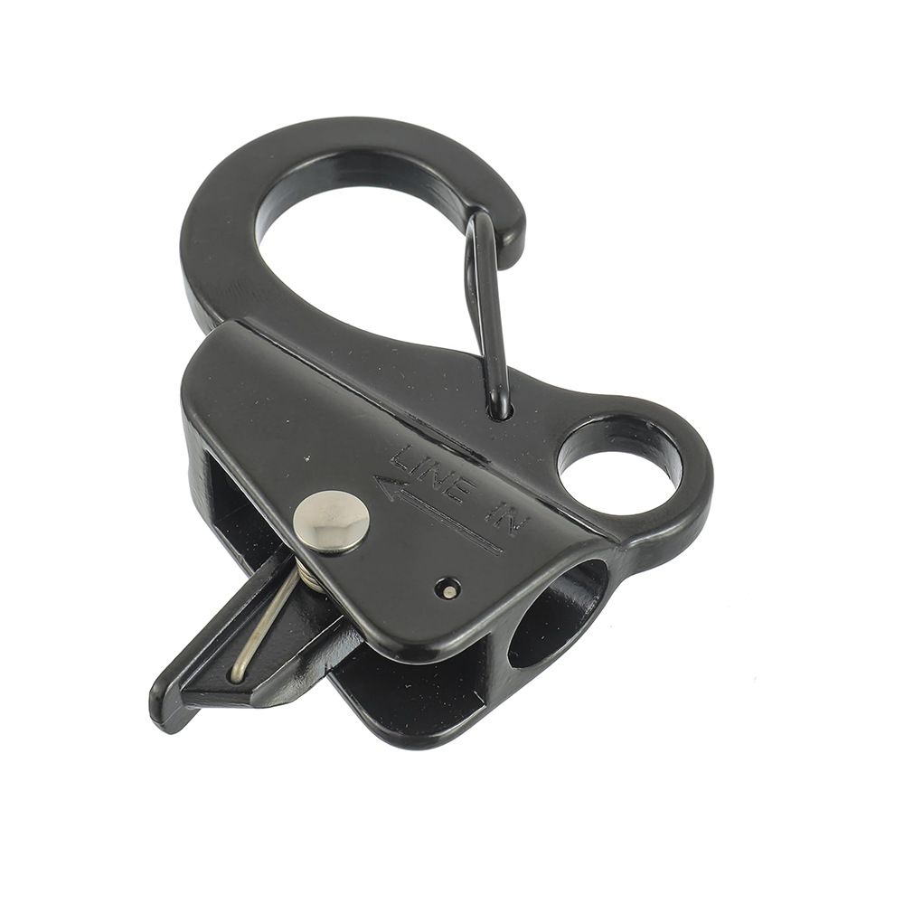 Boat Anchor Hook Sliding Hook,Stainless Steel Easy to Use Knotless Anchor System with Quick Release for 3/8" Rope Jet Skis Pontoon (black)