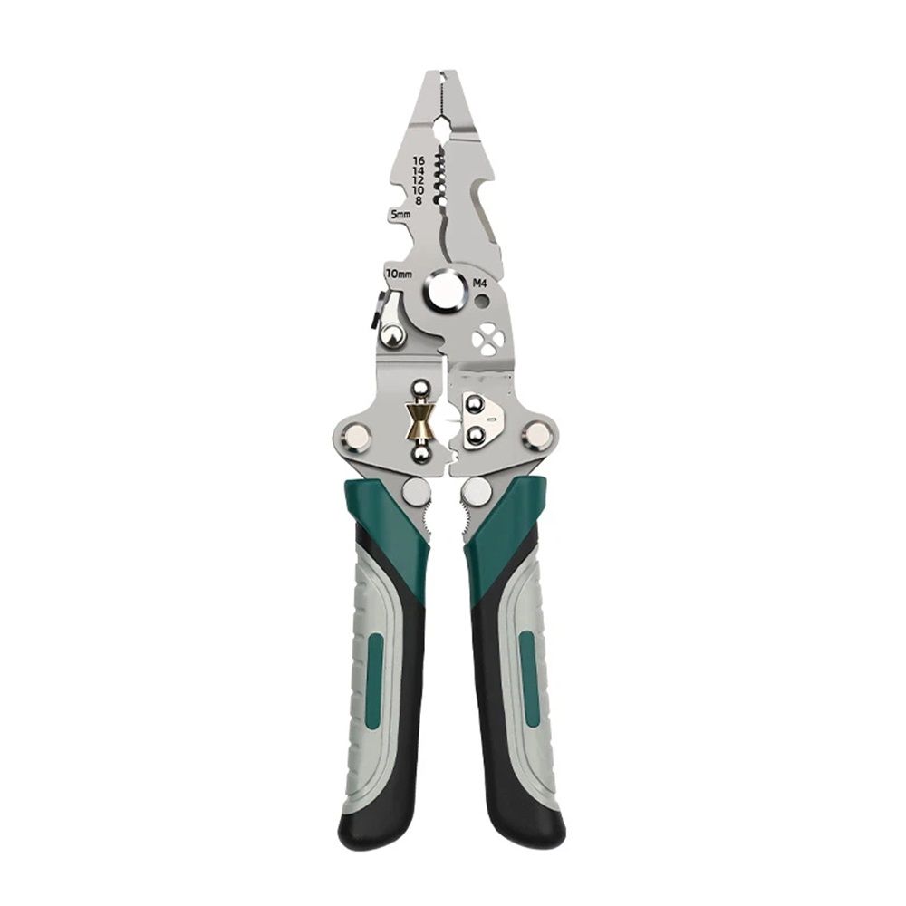 18 In 1 Foldable Wire Stripper,Multifunctional Foldable Wire Stripper Electrical Pliers,For Cutting And Pulling Wires Cable Scissors (A)