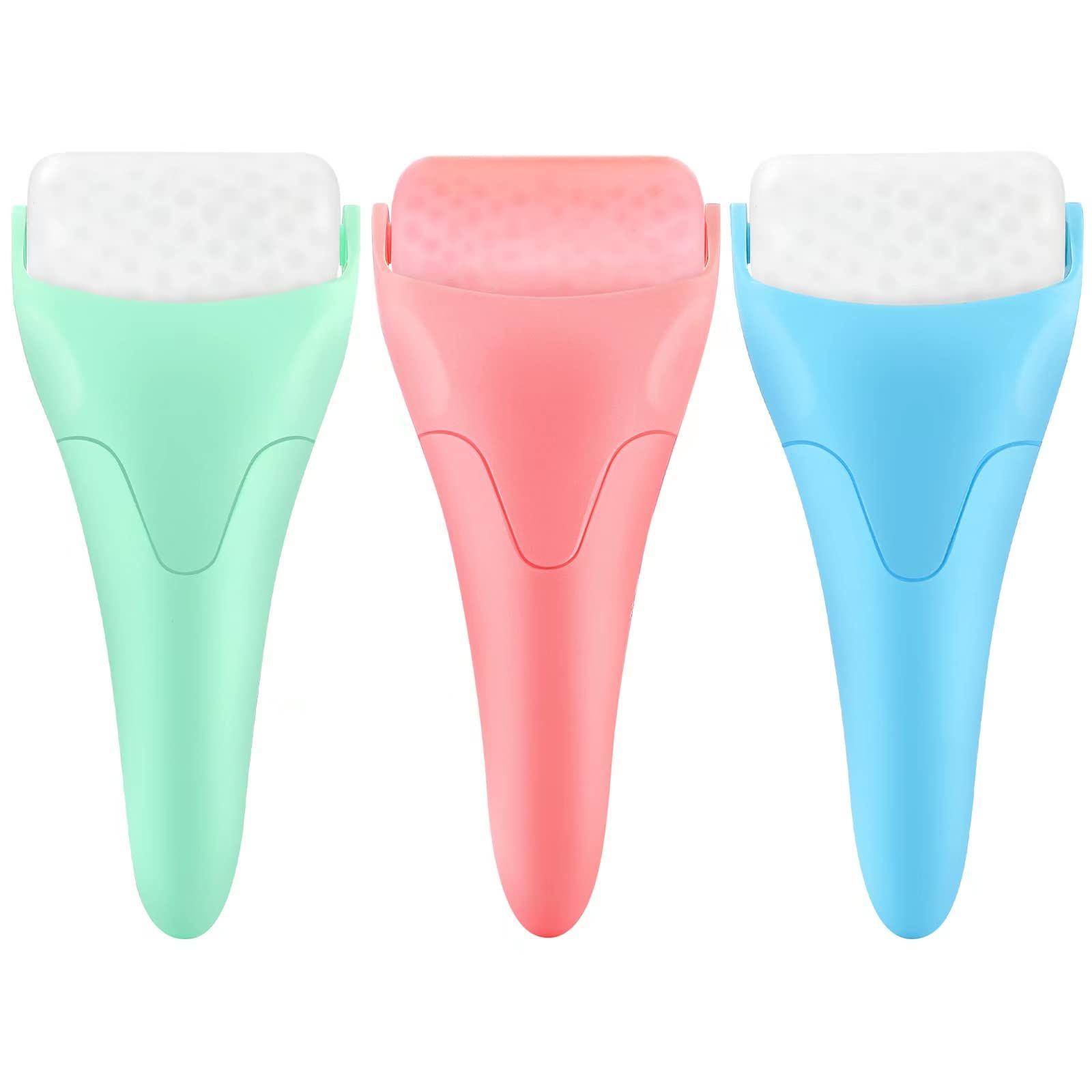 3 Pack for Face & Eye Puffiness Relief for Men and Women, Reduce Wrinkles, Massager Under Eye Puffiness(pink,green,blue,18.5*8.5*4.2cm )