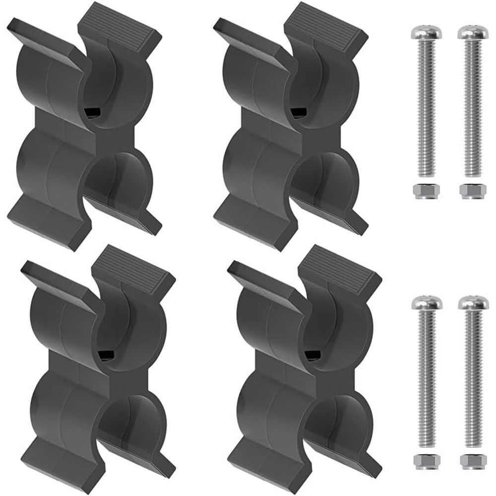 4 pack 7/8 Inch to 1 Inch OD Tube Clips, Anti Rattle Boat Canopy Support Pole, Top Parts(4 PCS with Screws)