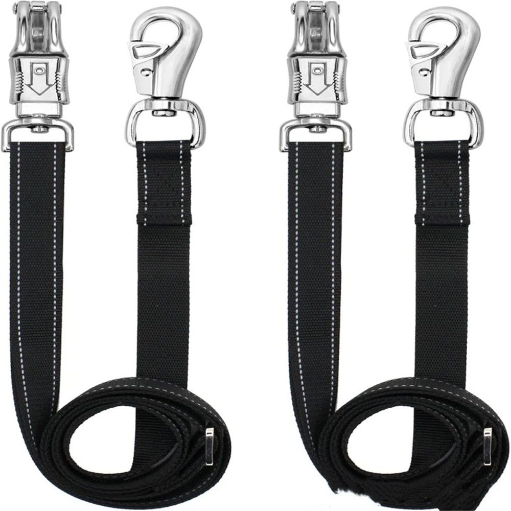 Trailer Cross Tie, Horse Haulage Adjustable Nylon Straps Leads with Panic Snap Fixed Eye Equestrian Equipment