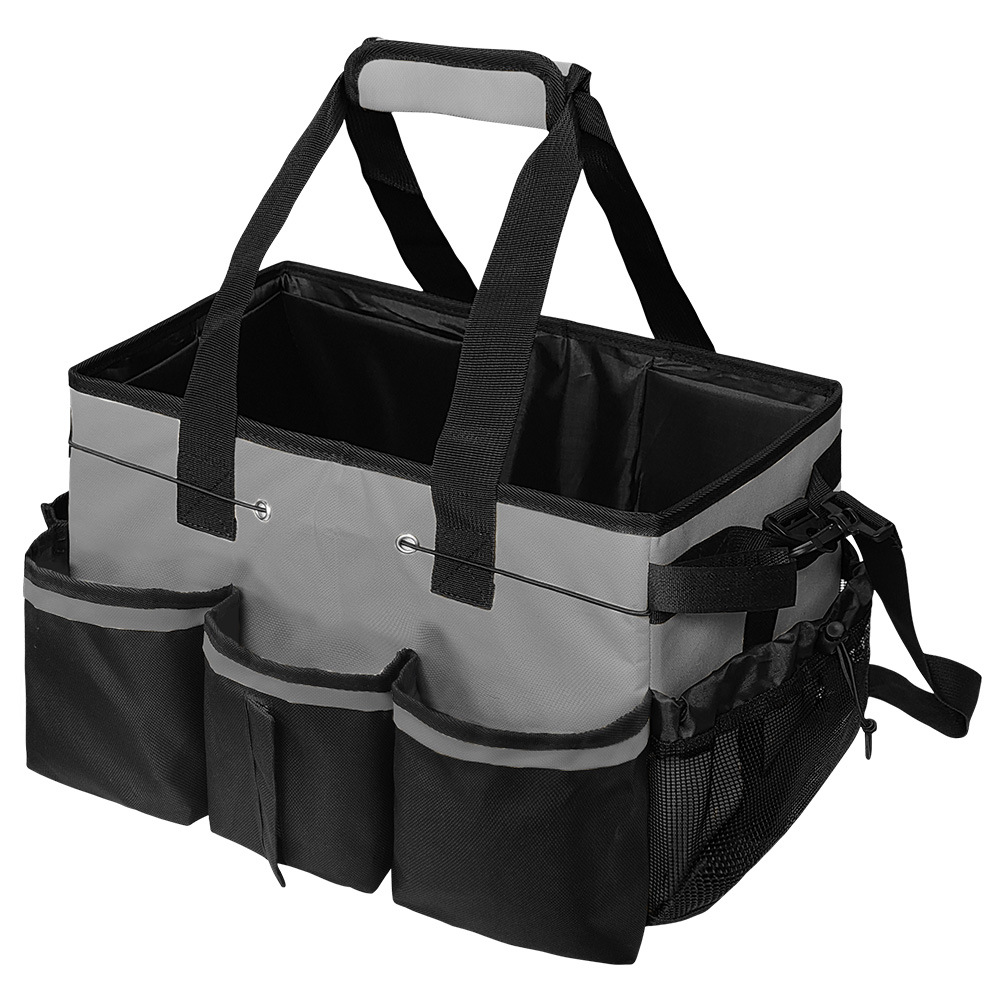 Gray Cleaning Kit - Multi-Purpose Cleaning Supplies Organizer Bag