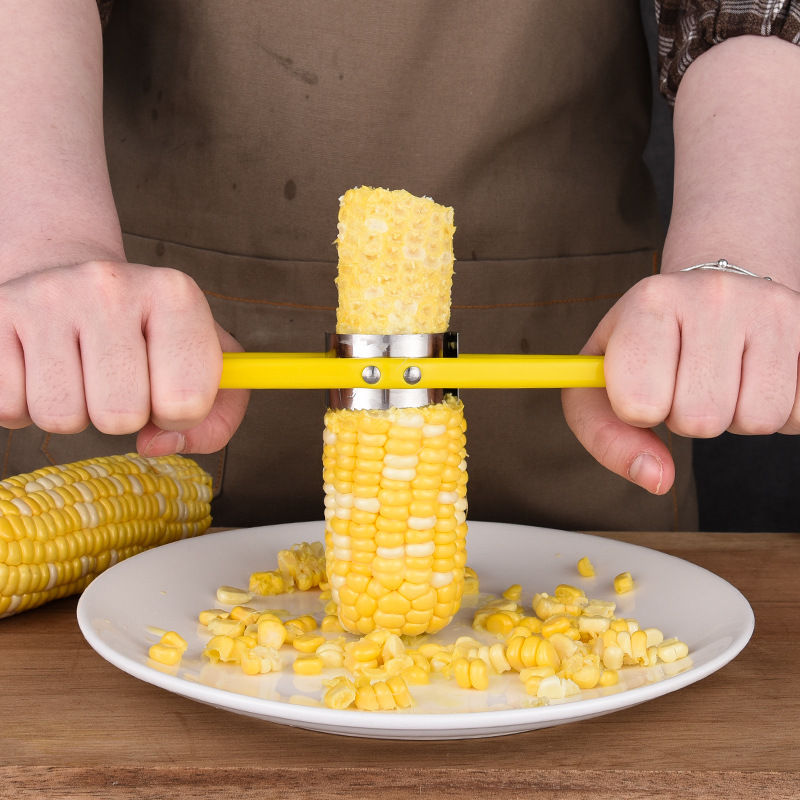 1 pc Household stainless steel peeler, plane knife, threshing and stripping device, creative kitchen tools (yellow)