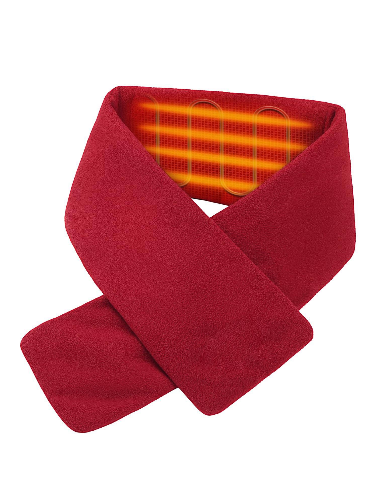 Heated Scarf for Women & Men, Rechargeable Neck Heating Wrap with 3 Heat Settings, Portable Electric Neck Warmer, Fast Heating for Office, Outdoor Winter Warm Gift,Red