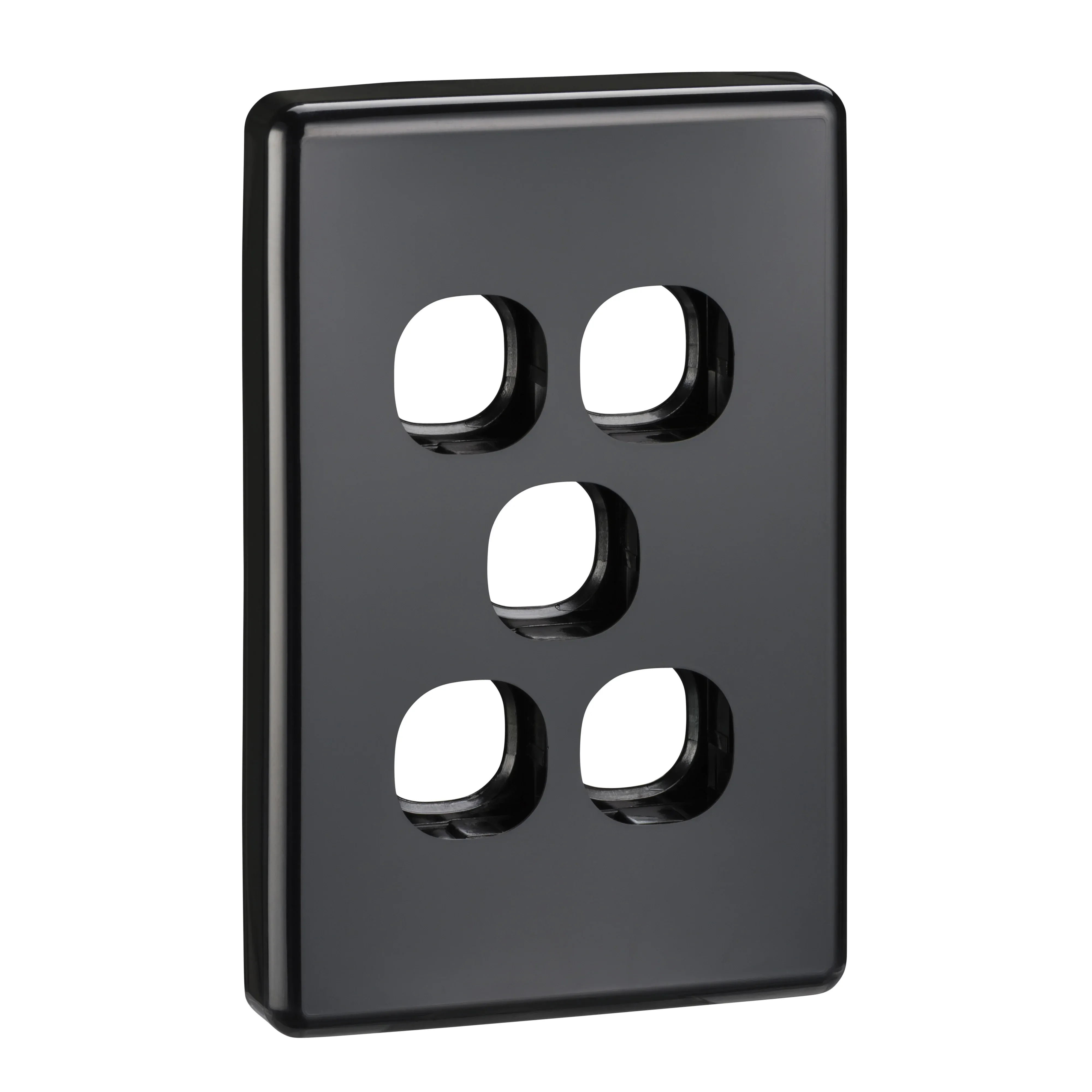 Classic C2000 Series Switch Grid Plate and Cover 5 Gang, Less Mechanism | Black | C2035VH-BK