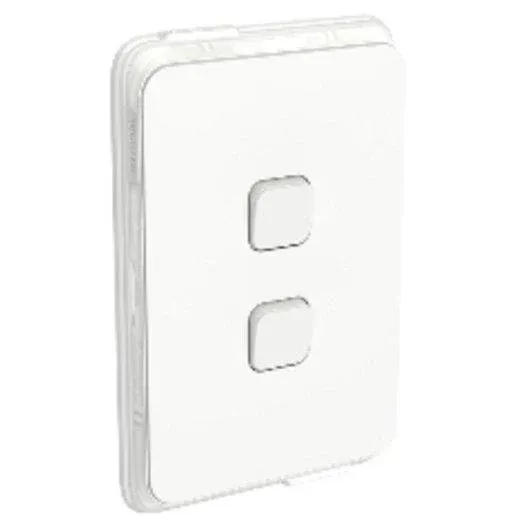 Clipsal Iconic Switch Vertical 2G 1/2 Way 10Ax 250V IP44 3042V44-VW