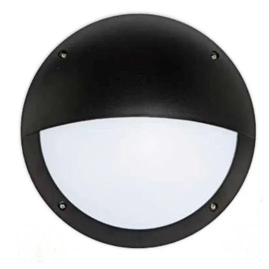 Brilliant Lighting Luminaires Bunker Modern LED 12W 230V Round 800lm Opaque Non-Dimmable Polycarbonate Black 300mm IP66 | 19973/06