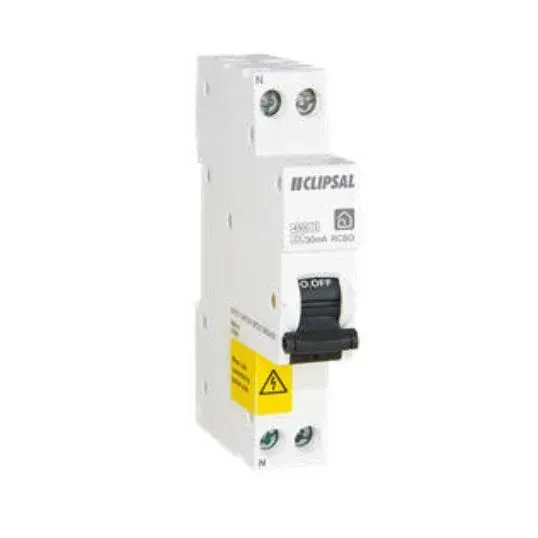 Clipsal ResiMax Combination RCD Circuit Breaker RCBO 1P+N 20 Amp 240V AC 4.5 kA 1Module 18mm DIN Rail | RCBE220/30S