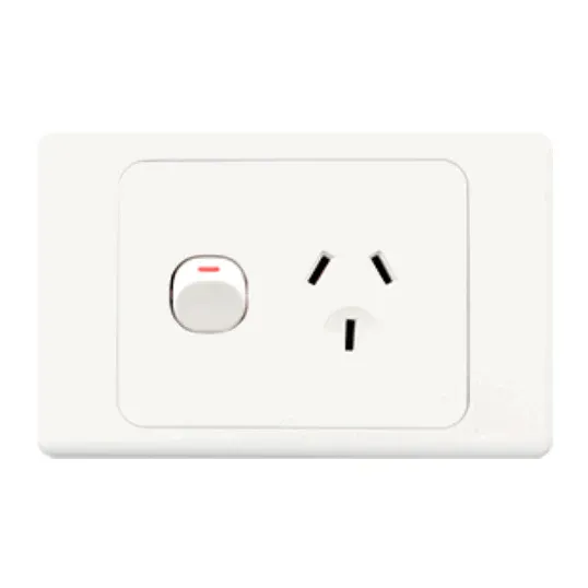 GSME Single Power Point Flush Mount Standard 10A 240V Horizontal White | COPP1G